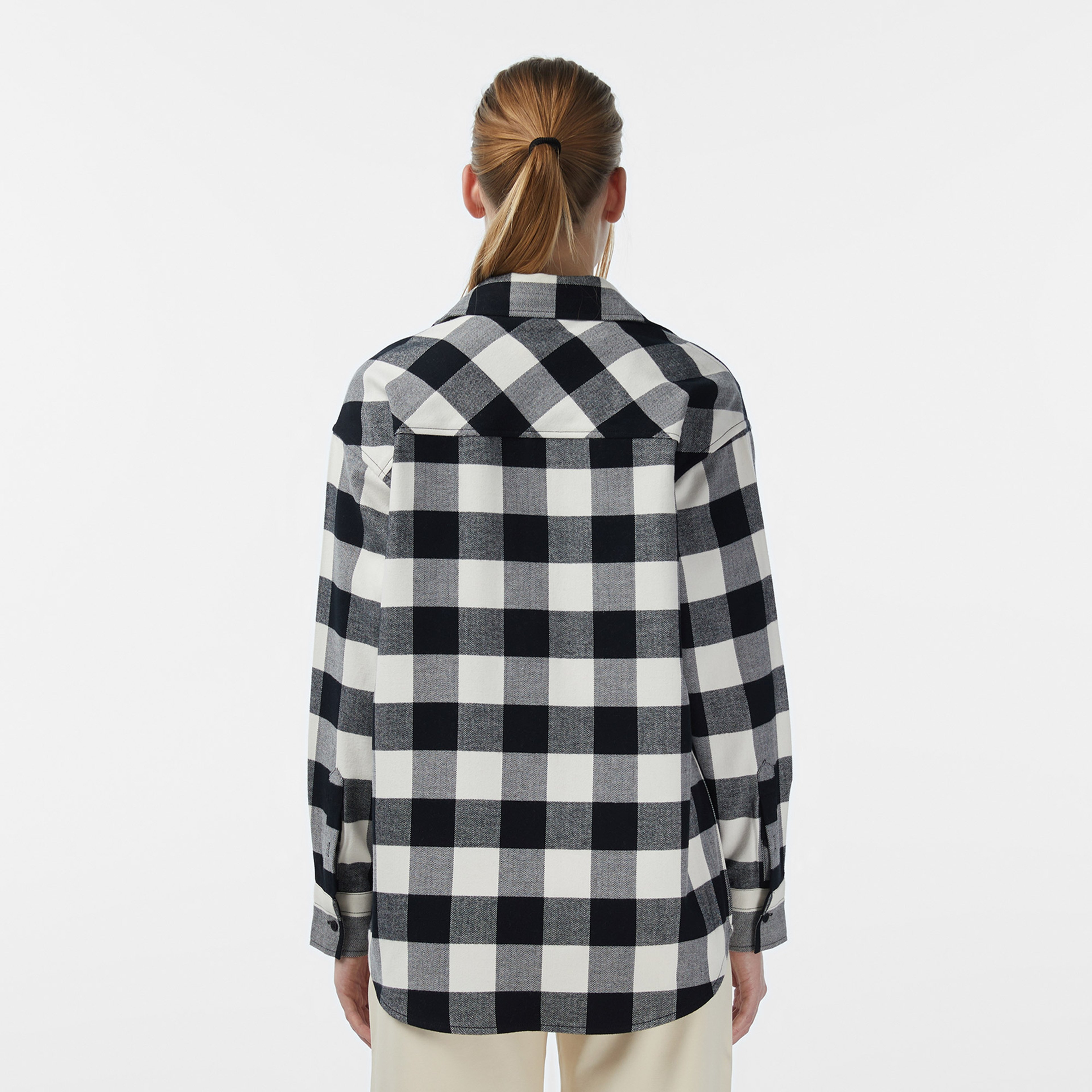 Kadın Kareli Siyah Gömlek