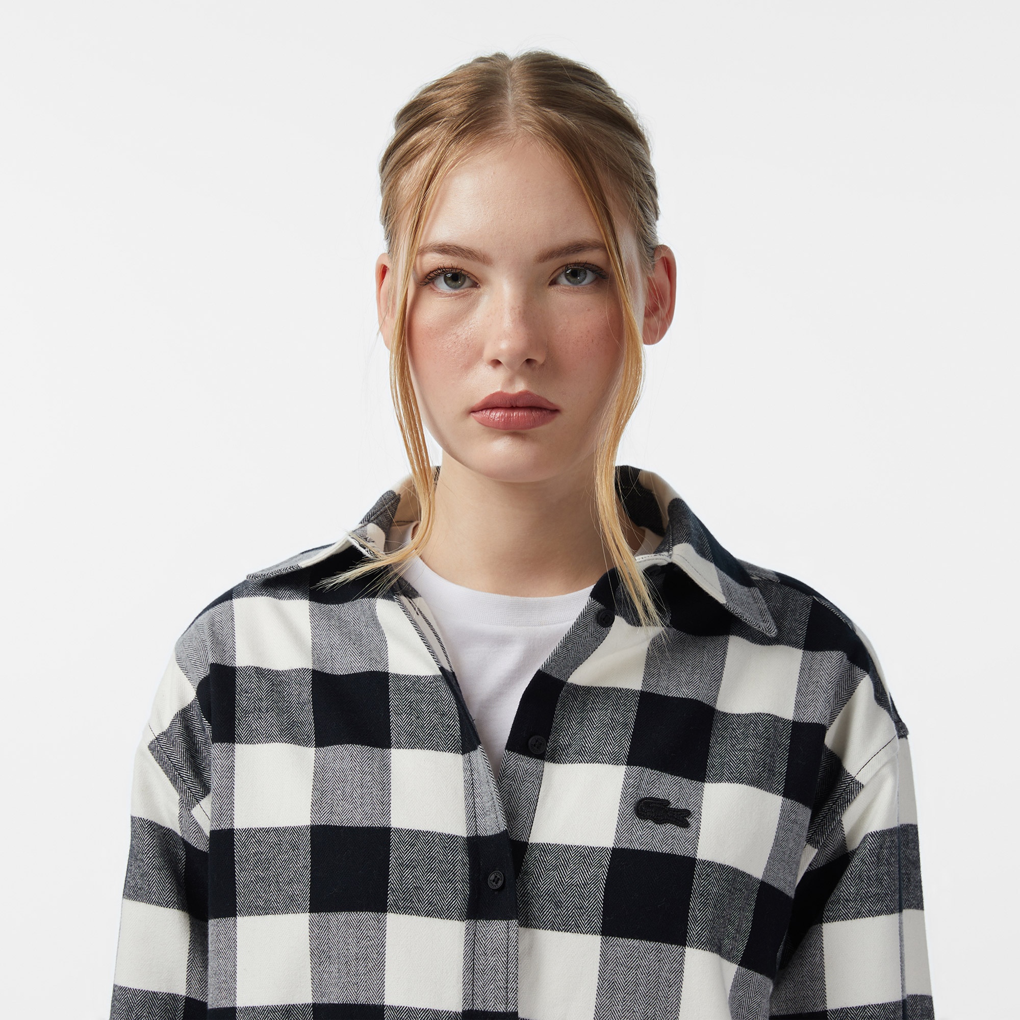 Kadın Kareli Siyah Gömlek