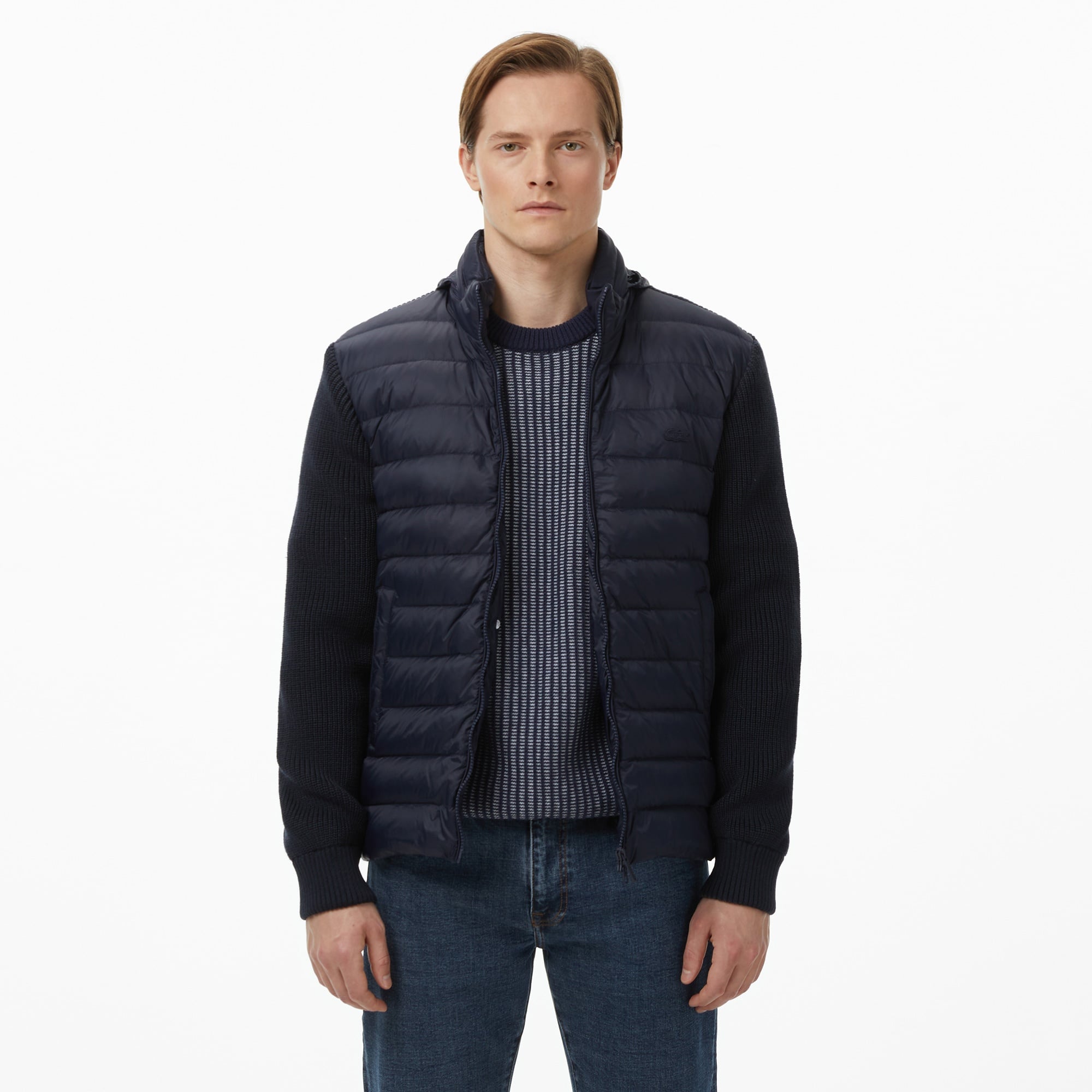 Erkek Regular Fit Kapüşonlu Lacivert Mont