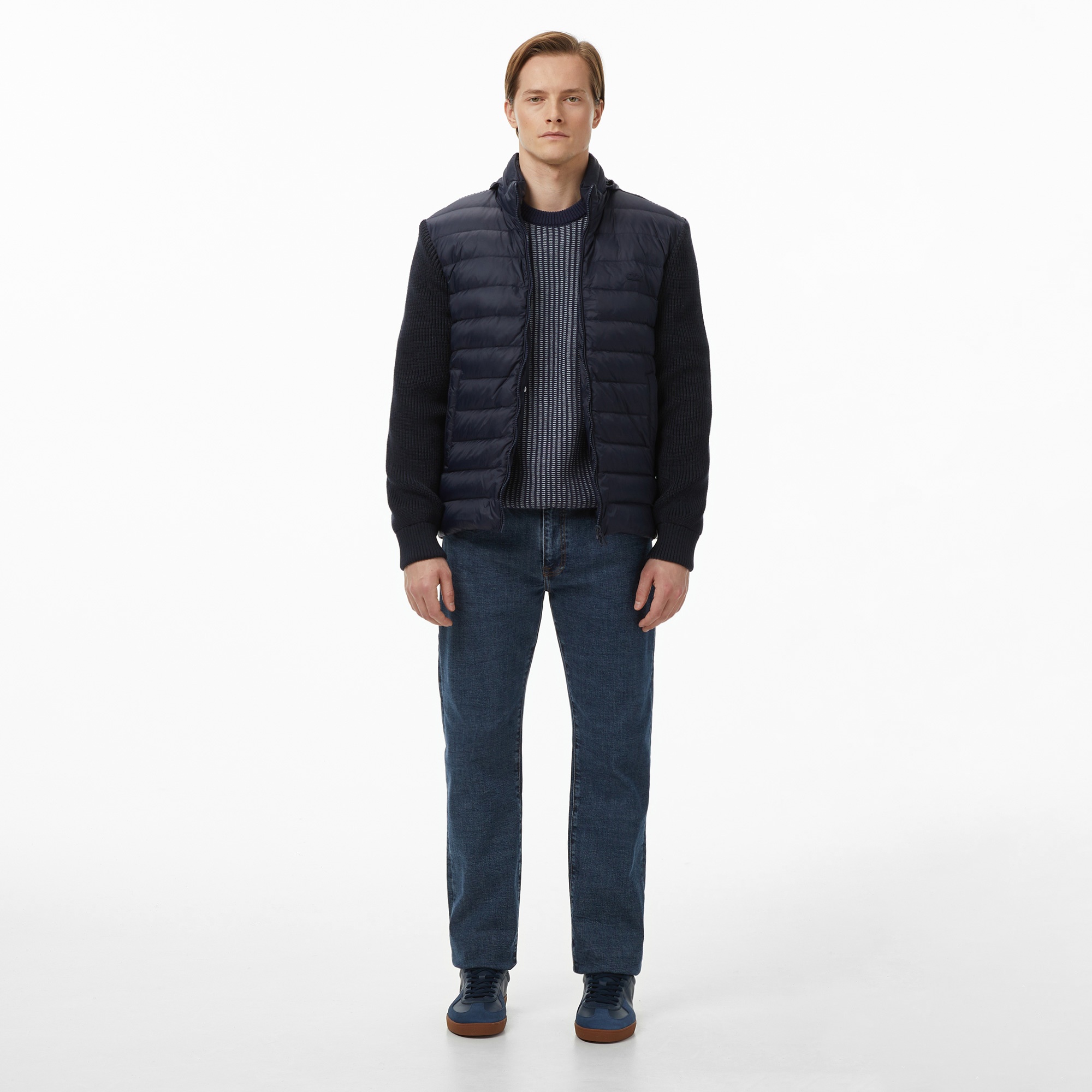 Erkek Regular Fit Kapüşonlu Lacivert Mont