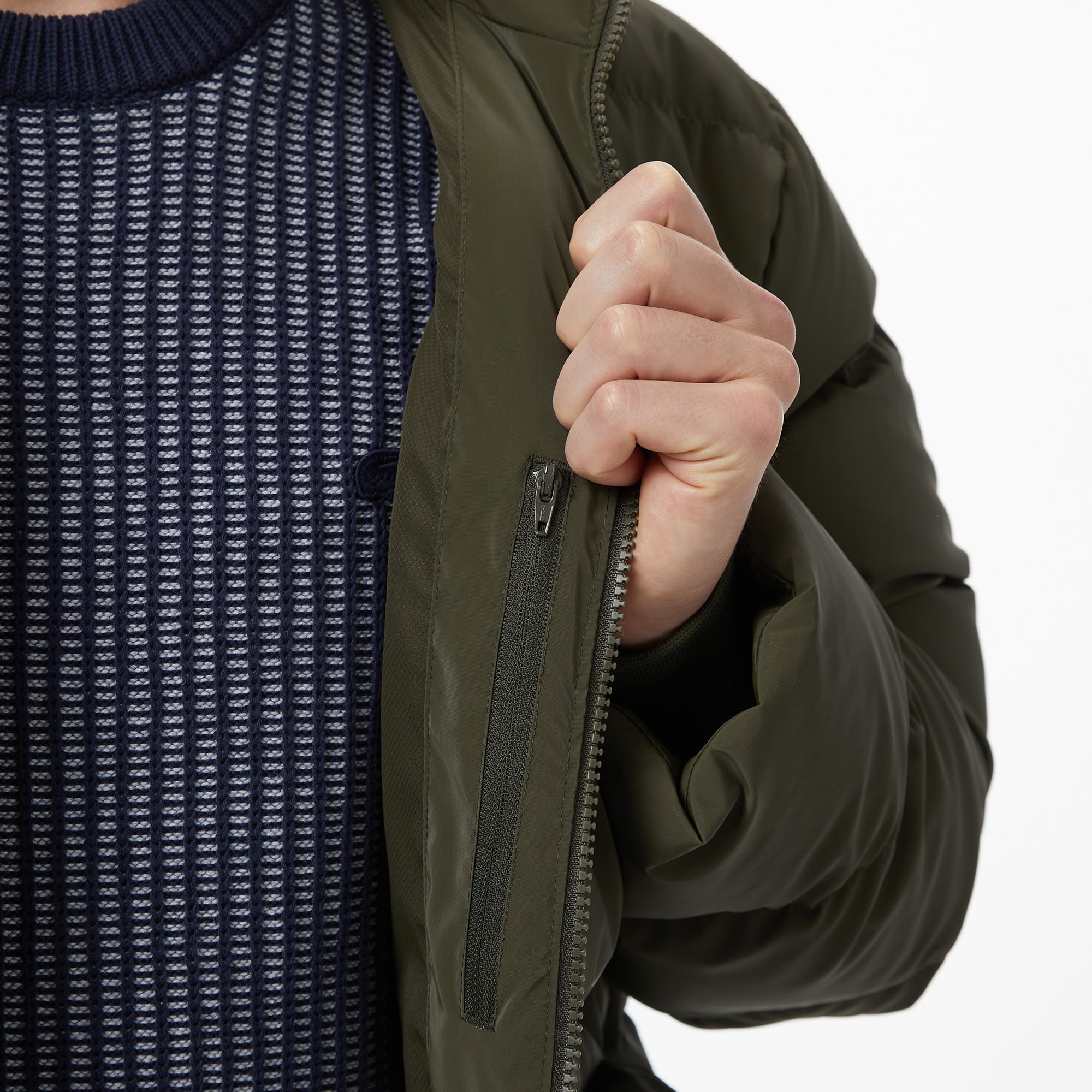 Erkek Kapüşonlu Haki Mont