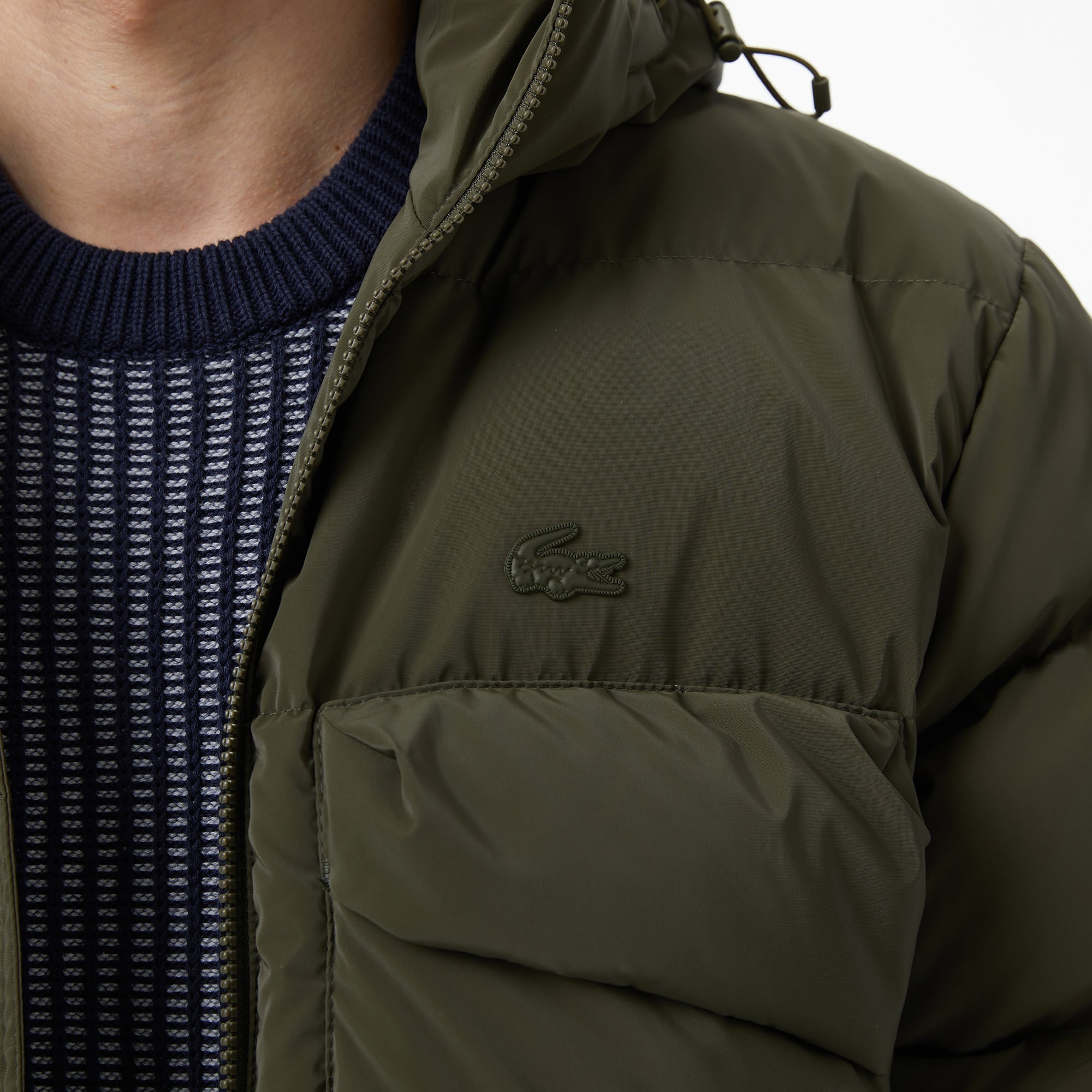 Erkek Kapüşonlu Haki Mont