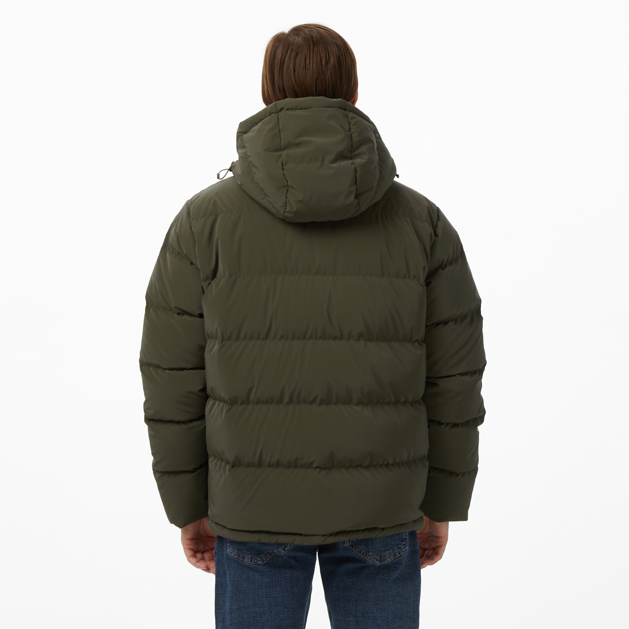 Erkek Kapüşonlu Haki Mont