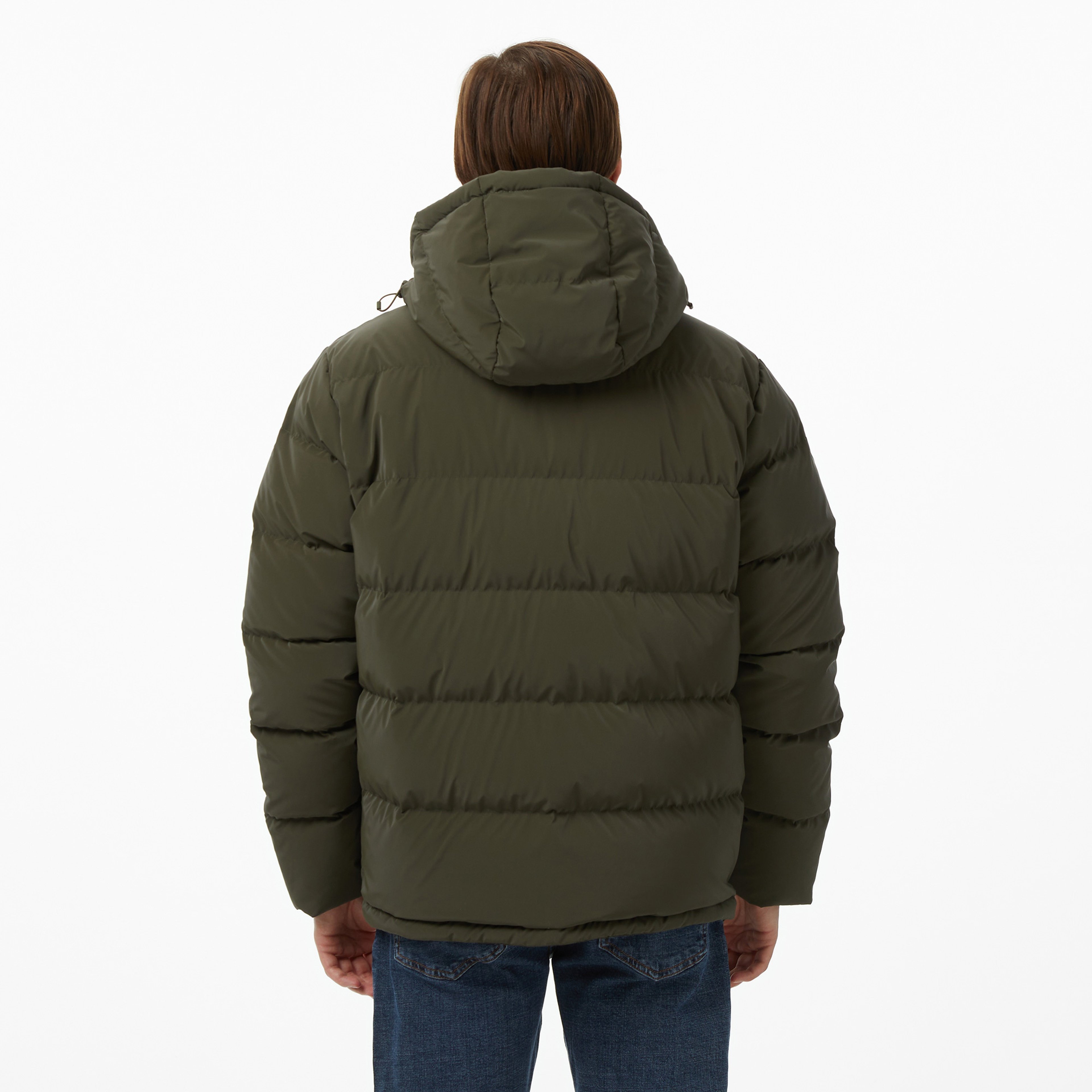 Erkek Kapüşonlu Haki Mont