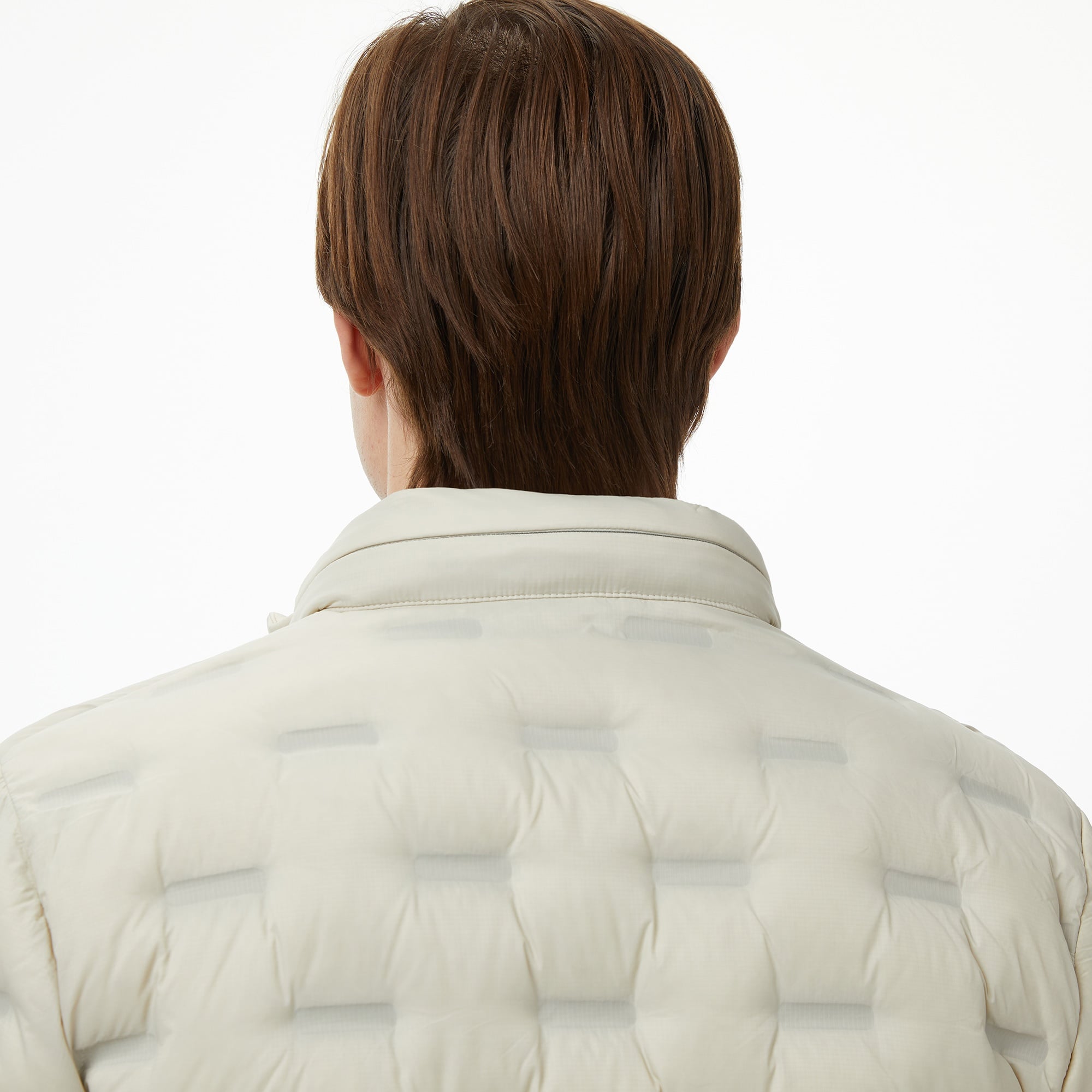 Erkek Kapüşonlu Kapitone Açık Gri Mont