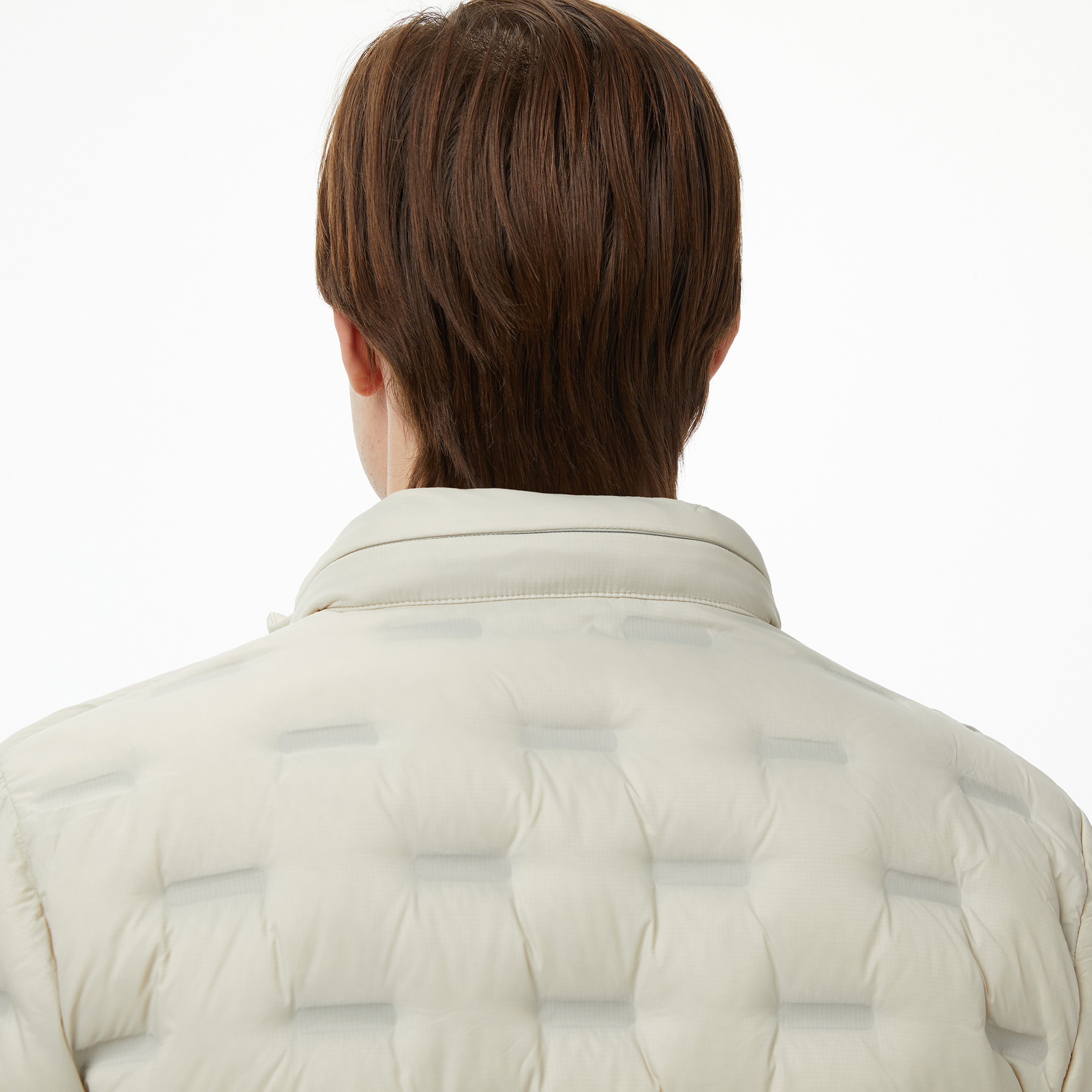 Erkek Kapüşonlu Kapitone Açık Gri Mont