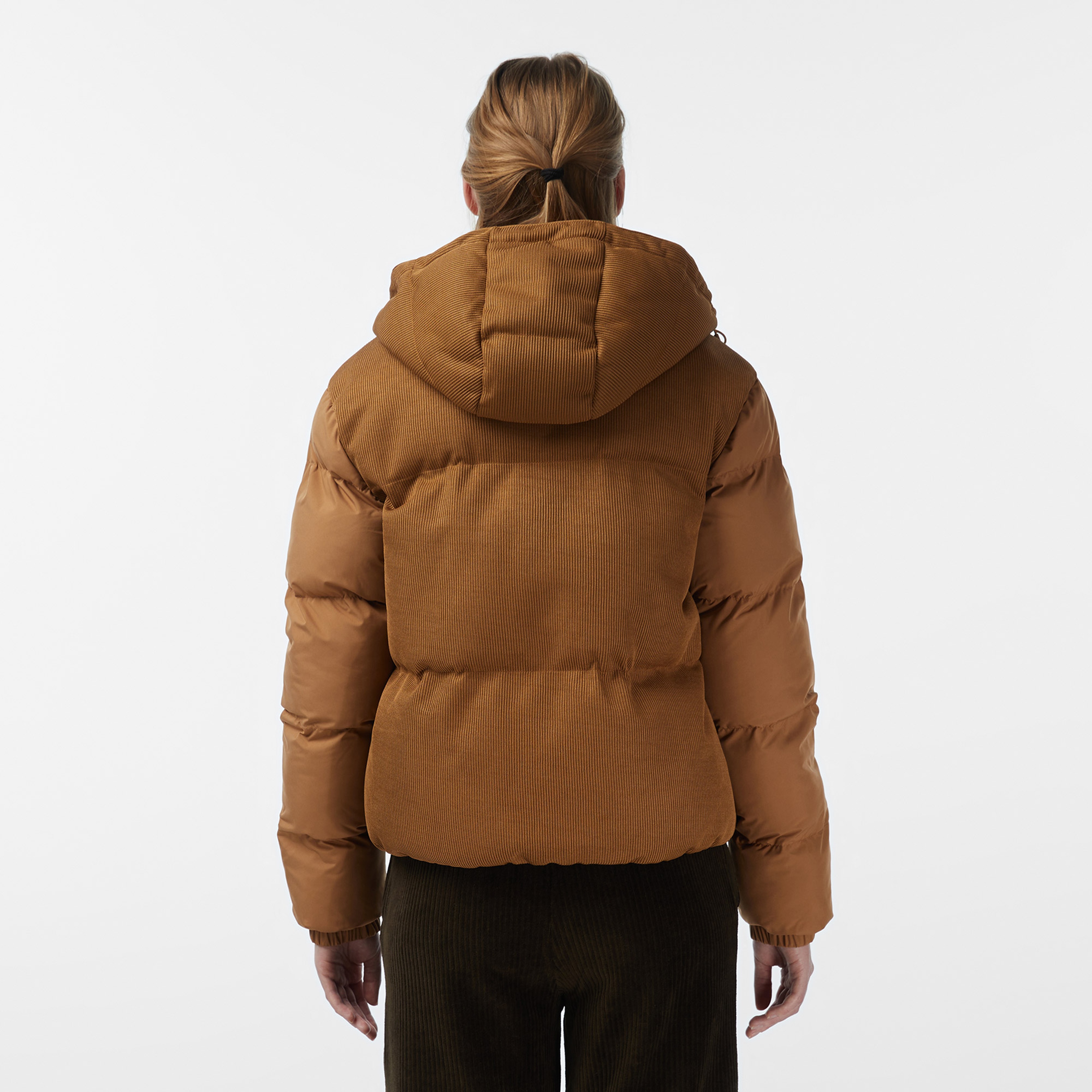 Kadın Kapüşonlu Açık Kahverengi Mont