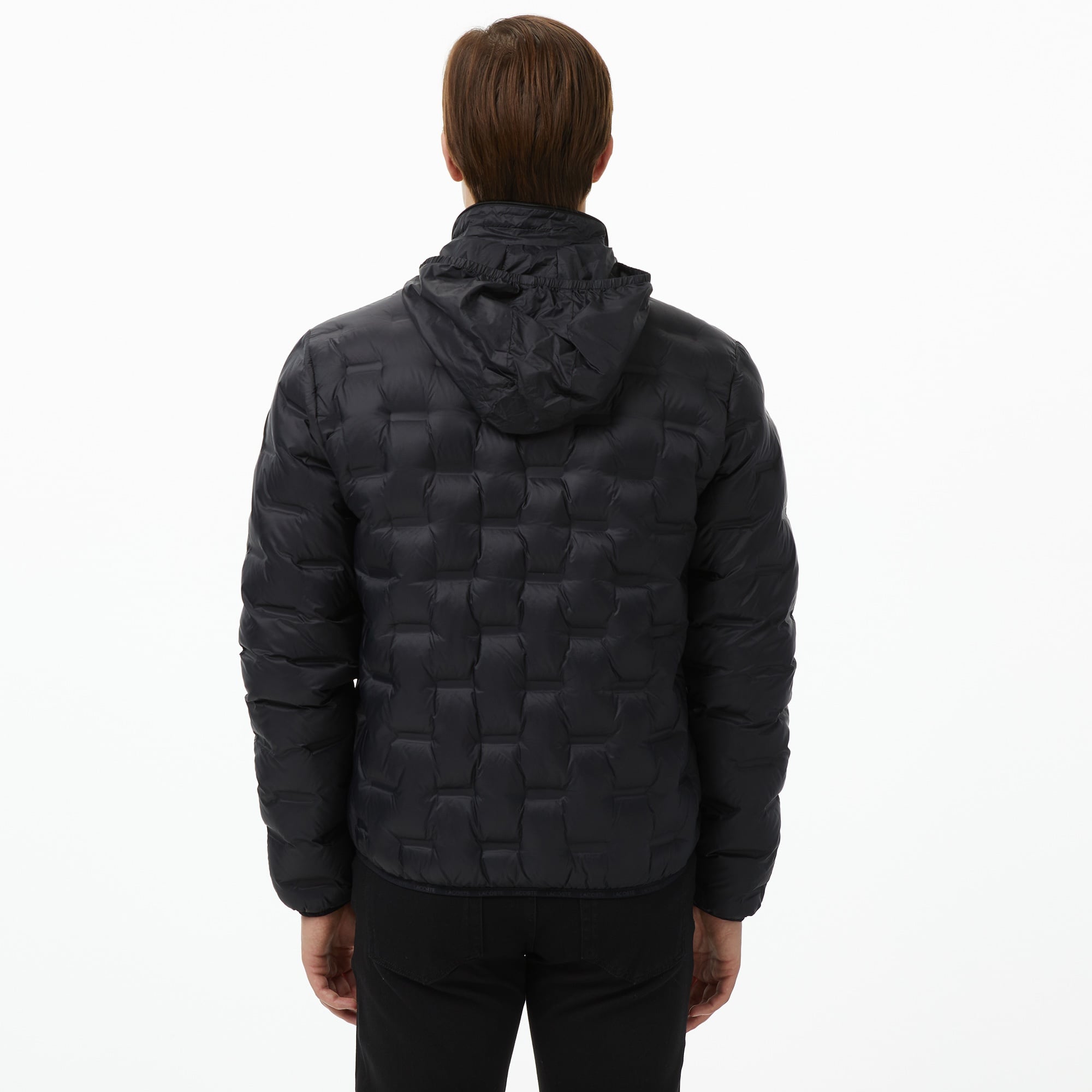 Erkek Kapüşonlu Kapitone Siyah Mont