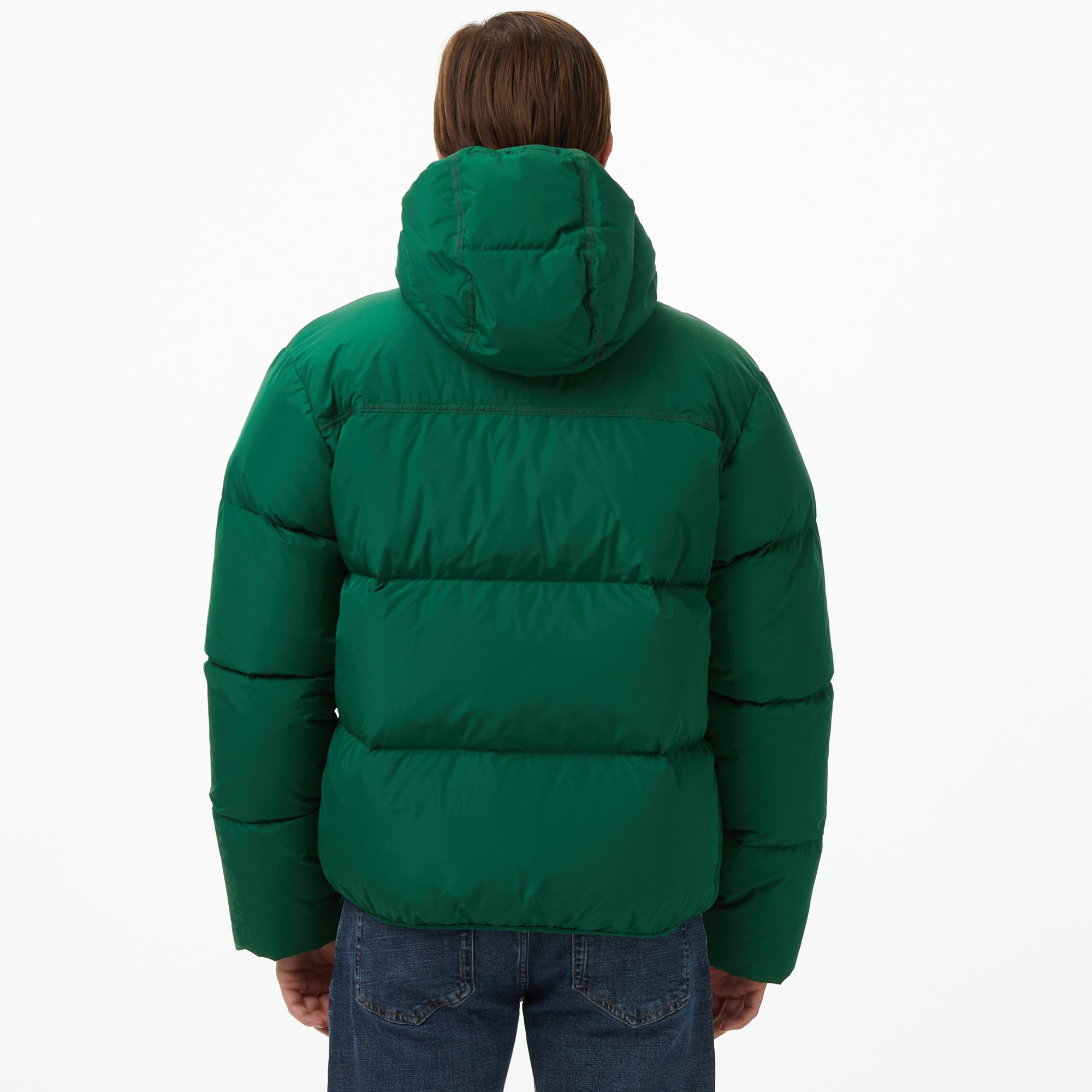 Erkek Relaxed Fit Kapüşonlu Yeşil Mont