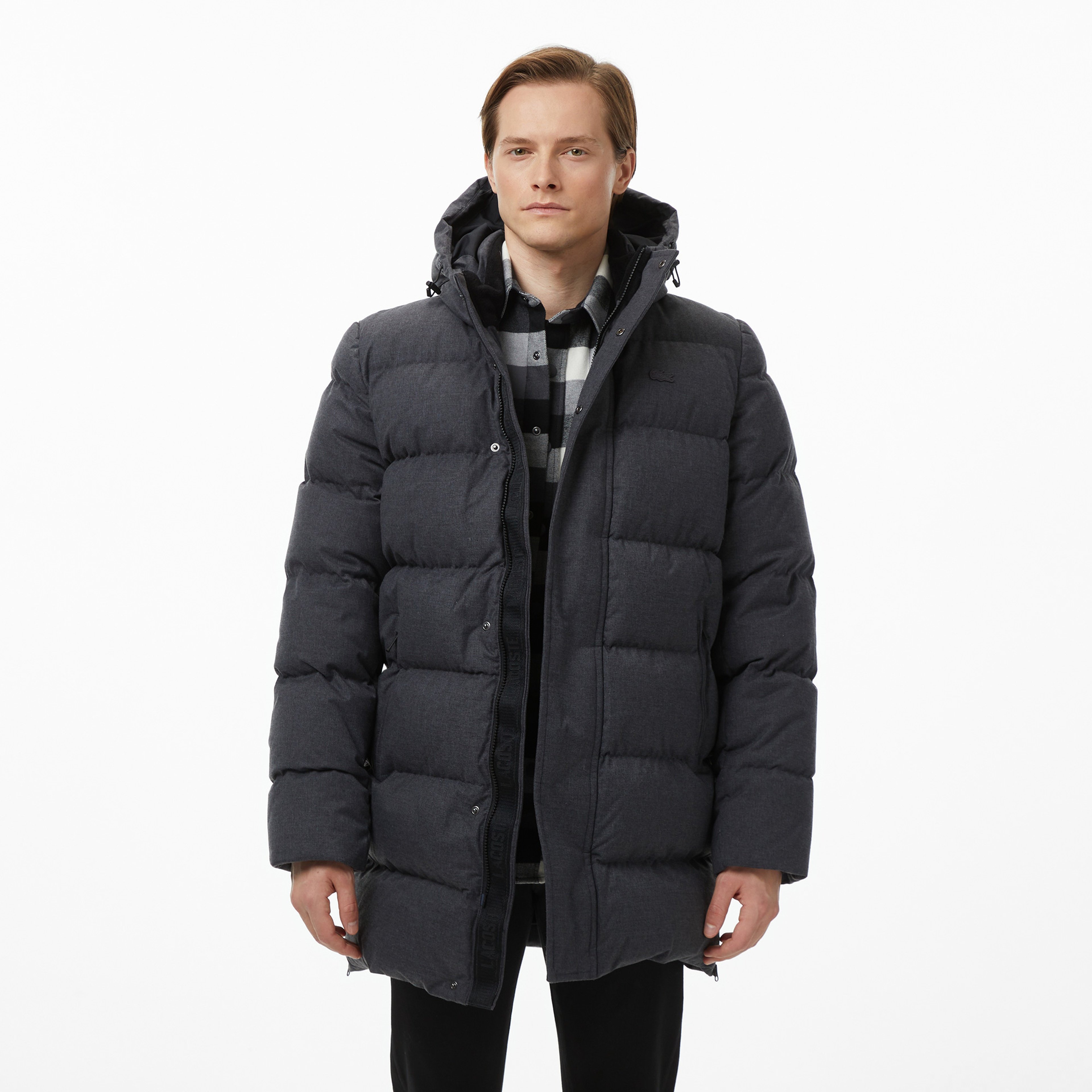 Erkek Relaxed Fit Kapüşonlu Siyah Mont