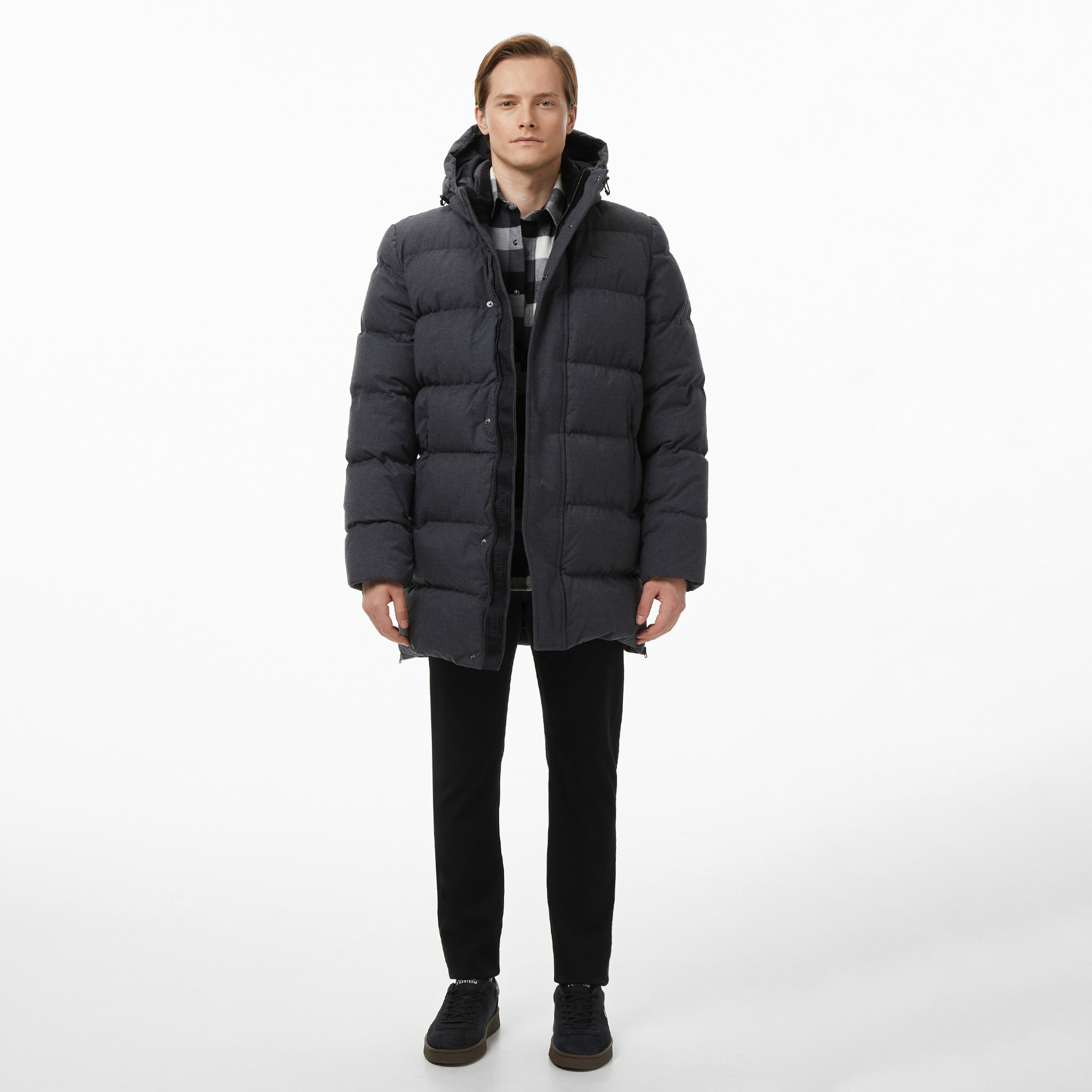 Erkek Relaxed Fit Kapüşonlu Siyah Mont