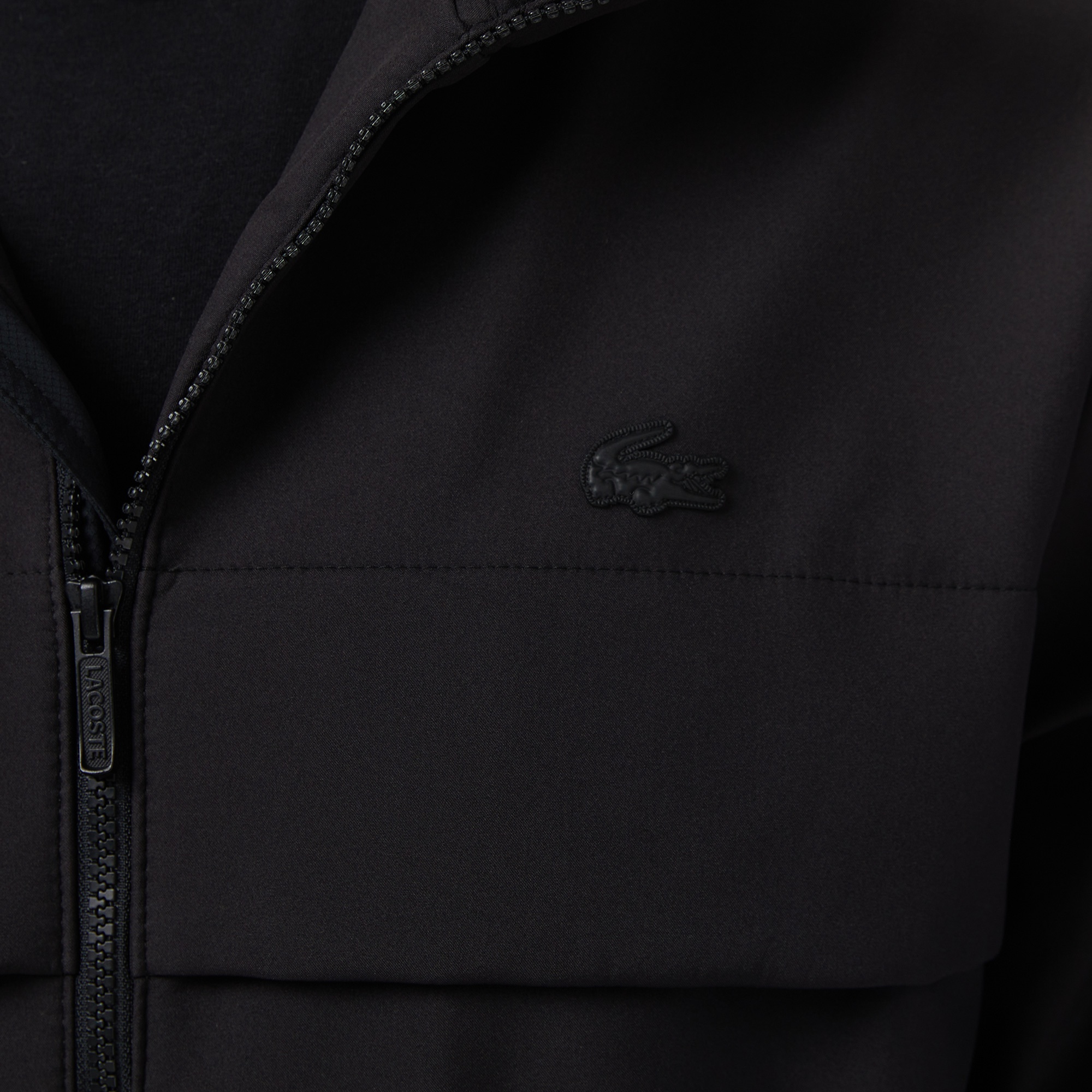 Erkek Kapüşonlu Siyah Yağmurluk