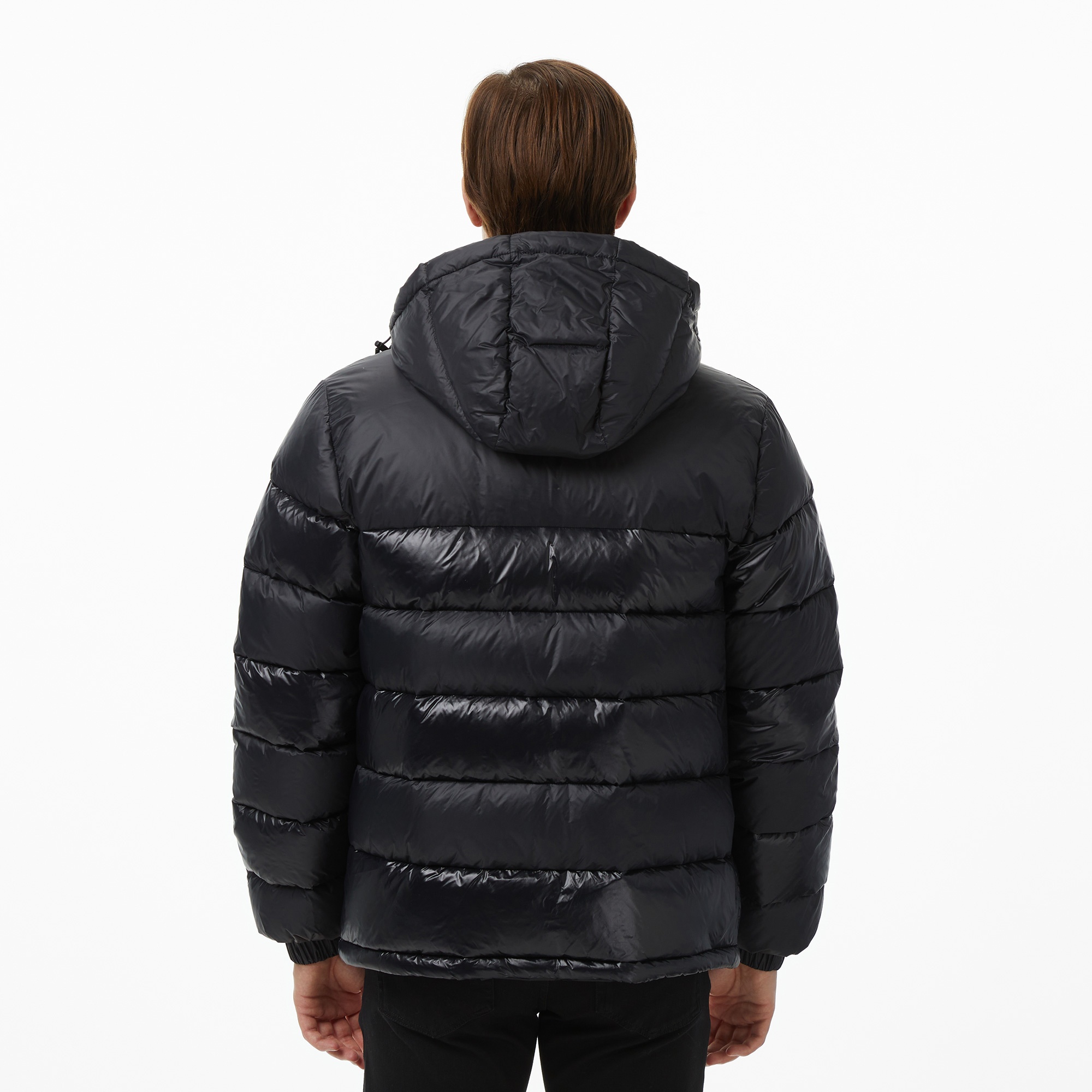 Erkek Relaxed Fit Kapüşonlu Siyah Mont