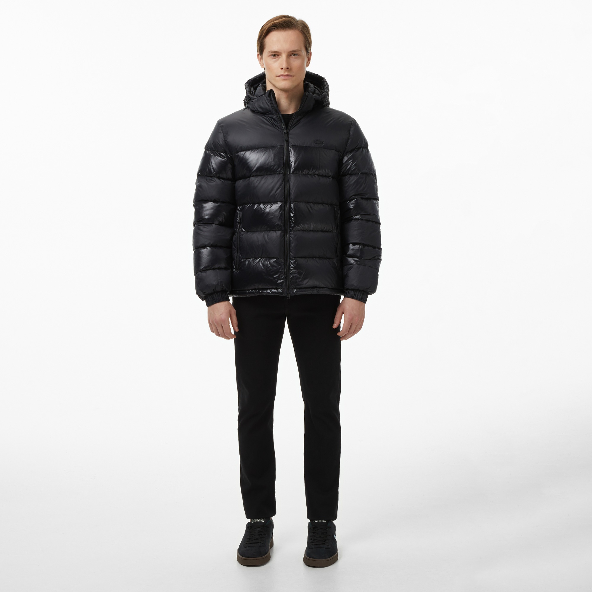 Erkek Relaxed Fit Kapüşonlu Siyah Mont