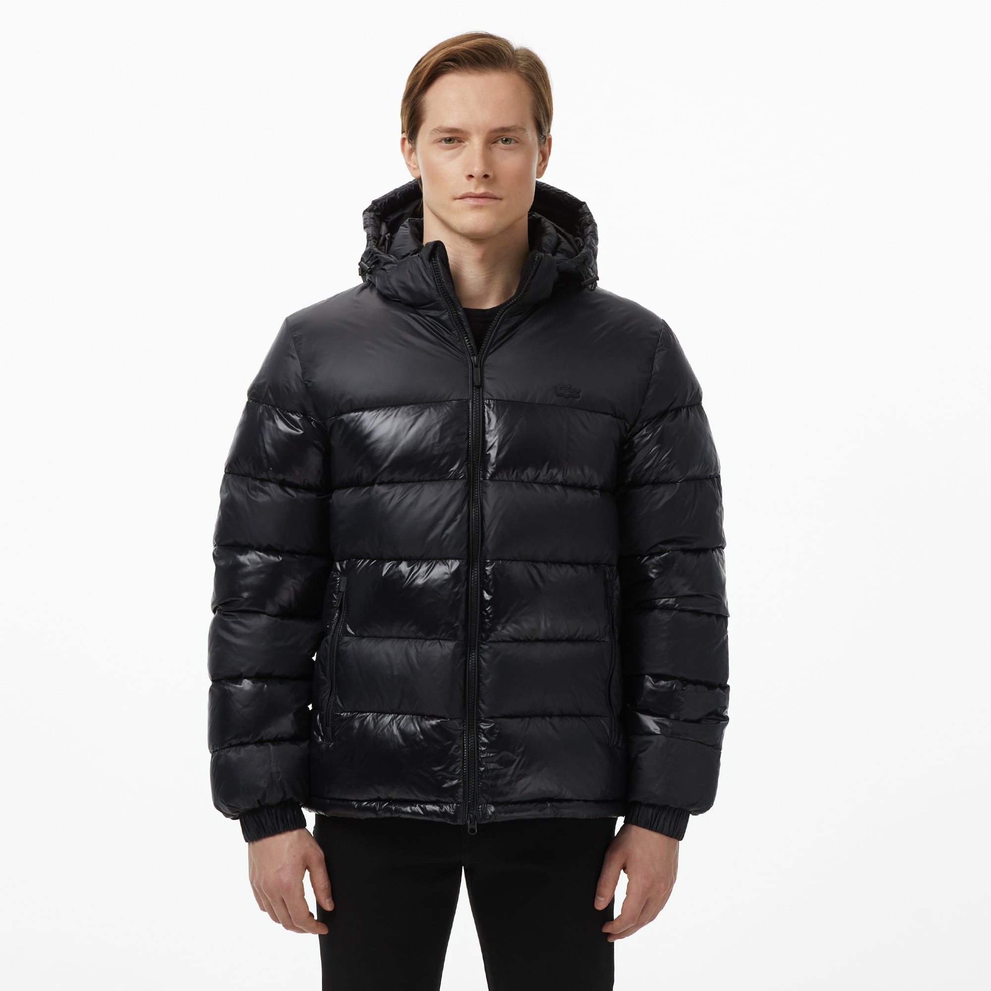 Erkek Relaxed Fit Kapüşonlu Siyah Mont