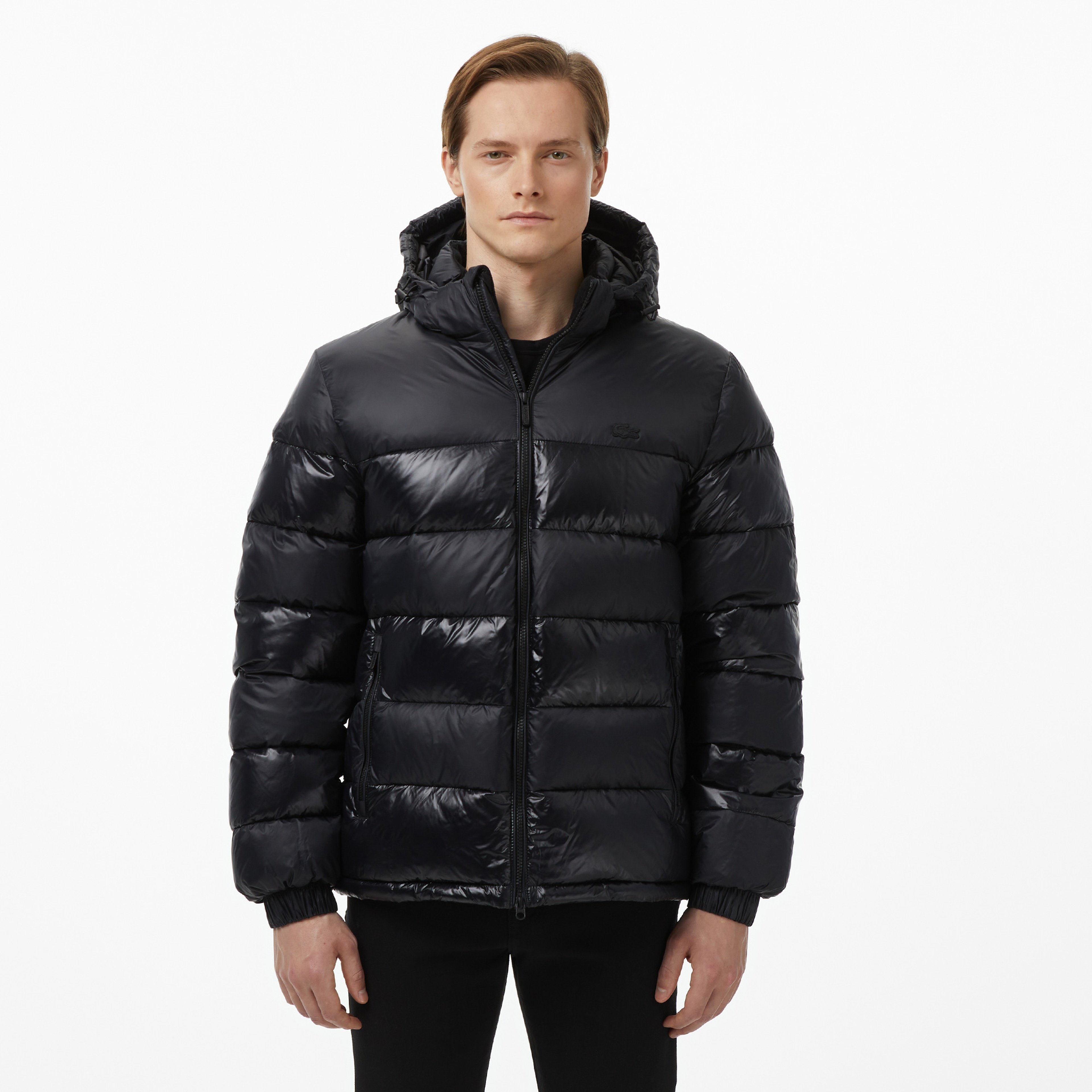 Erkek Relaxed Fit Kapüşonlu Siyah Mont