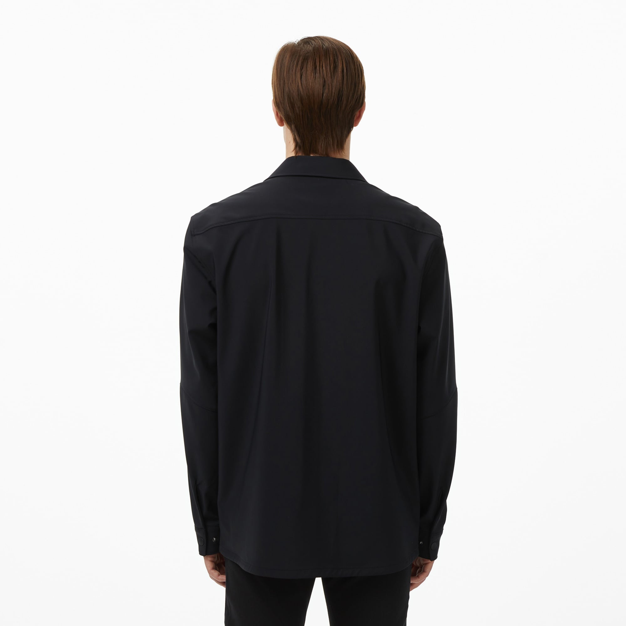 Erkek Regular Fit Fermuarlı Siyah Dış Gömlek
