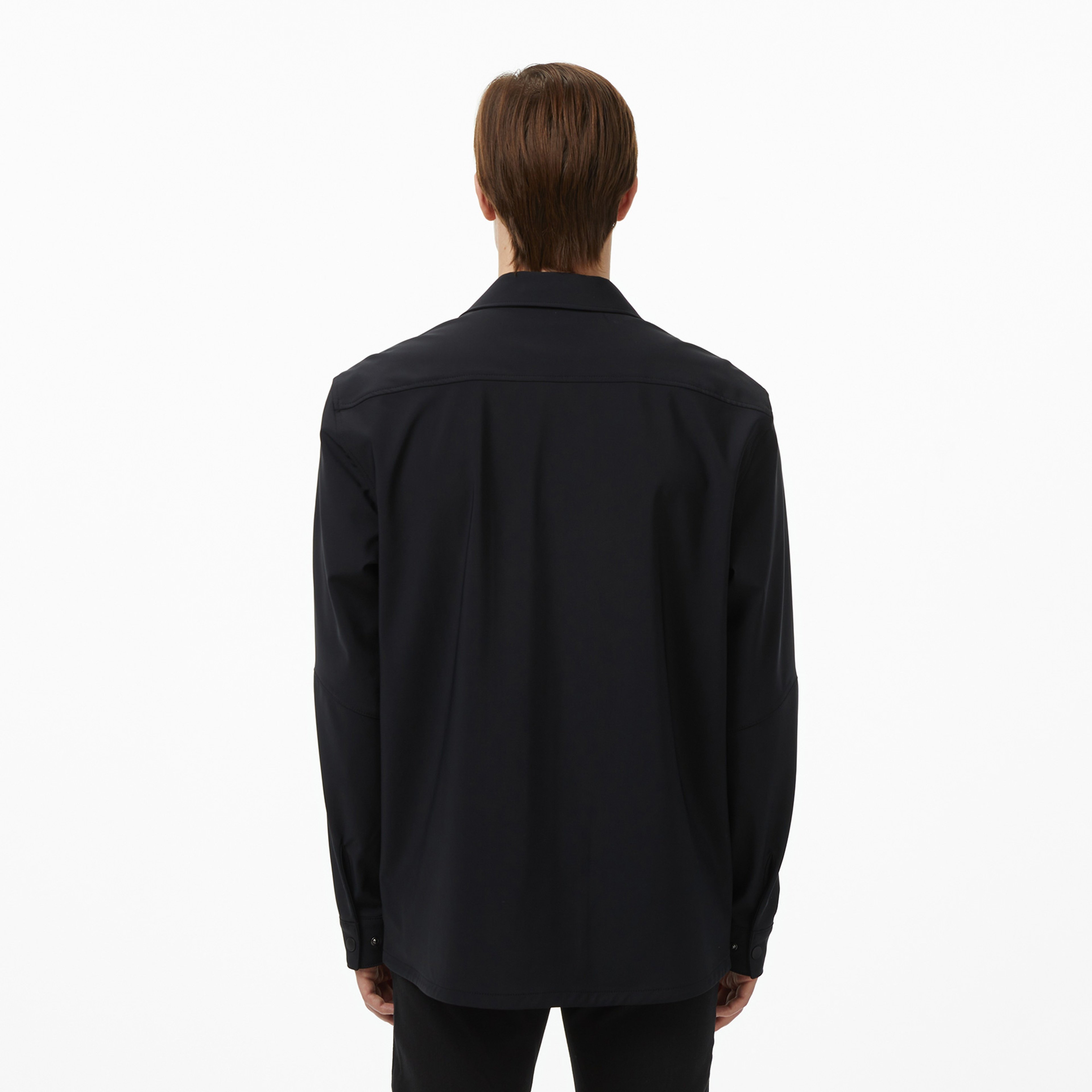 Erkek Regular Fit Fermuarlı Siyah Dış Gömlek