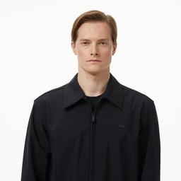 Erkek Regular Fit Fermuarlı Siyah Dış Gömlek Siyah