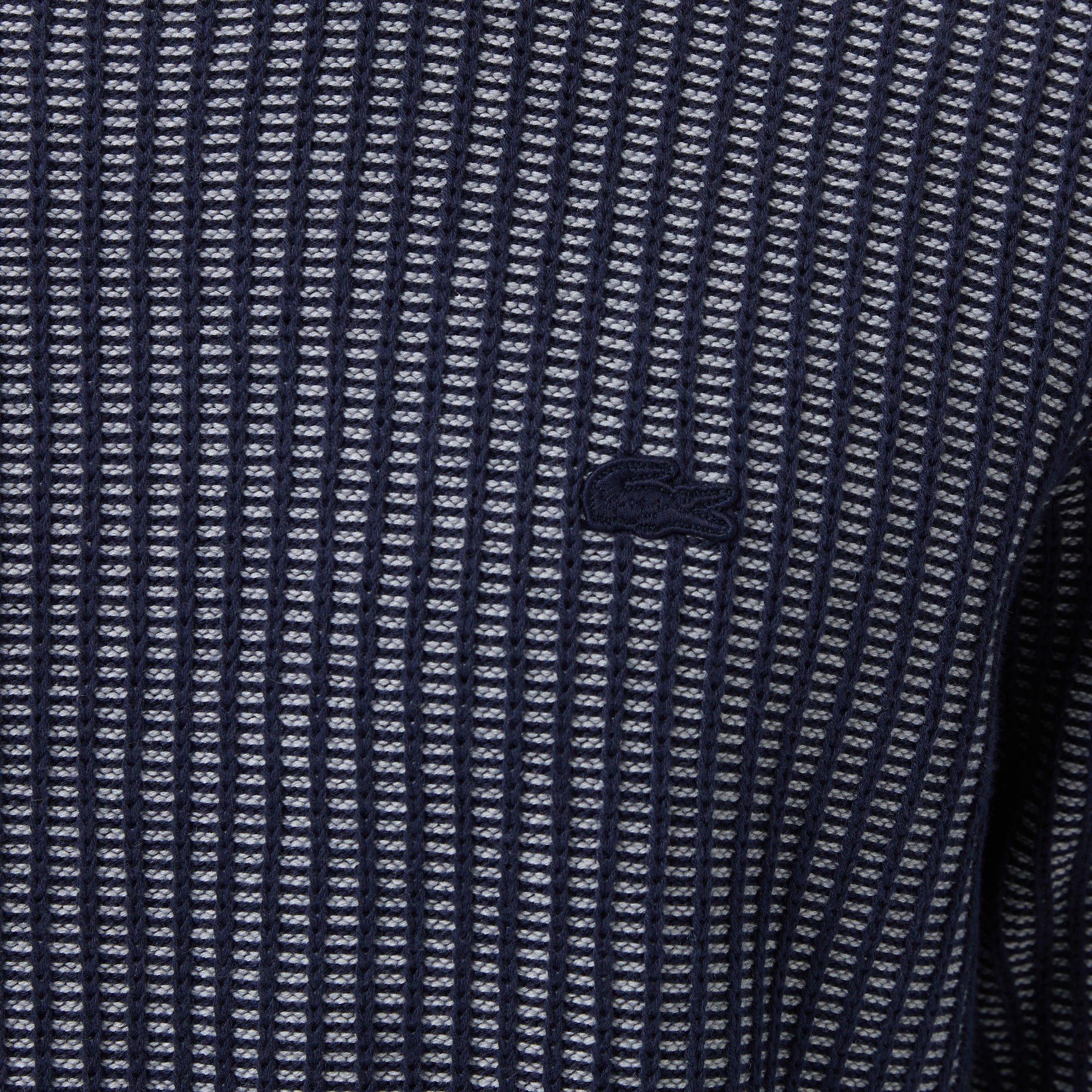 Erkek Classic Fit Bisiklet Yaka Desenli Lacivert Kazak