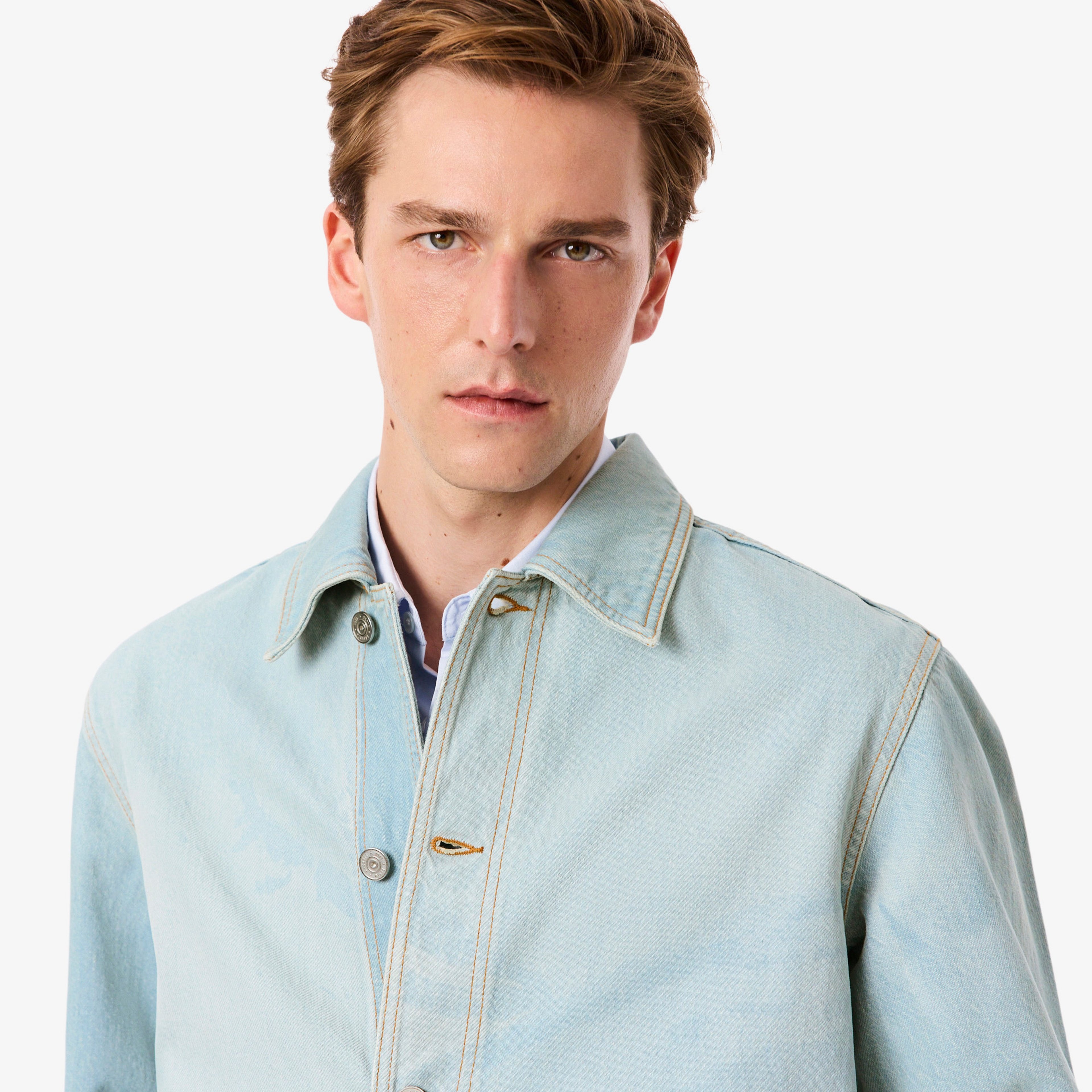 Erkek Regular Fit Baskılı Mavi Gömlek