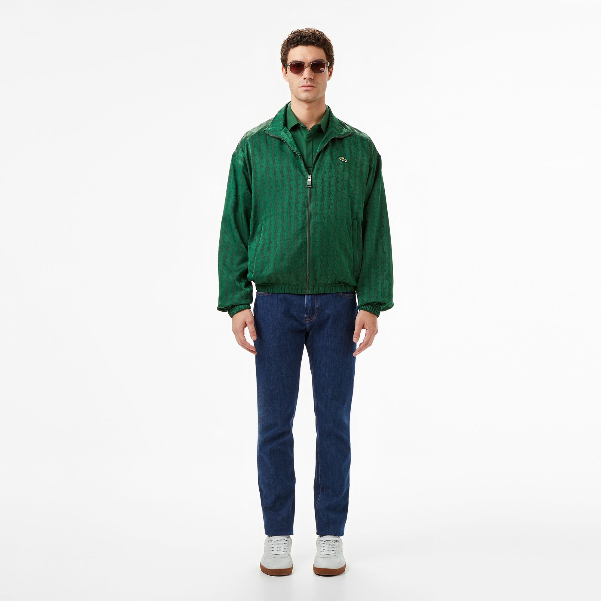 Lacoste Erkek Dik Yaka Monogram Yeşil Ceket