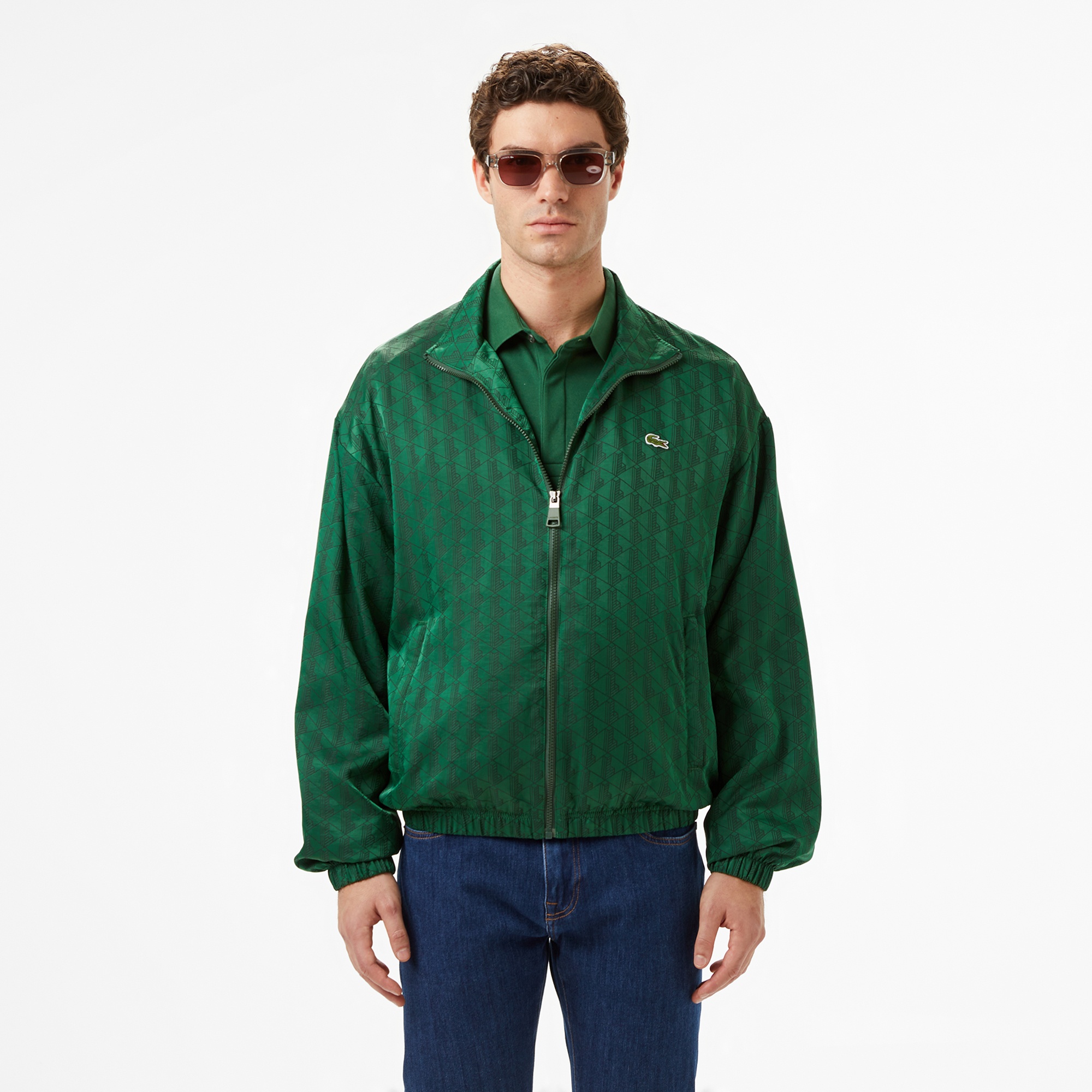 Lacoste Erkek Dik Yaka Monogram Yeşil Ceket