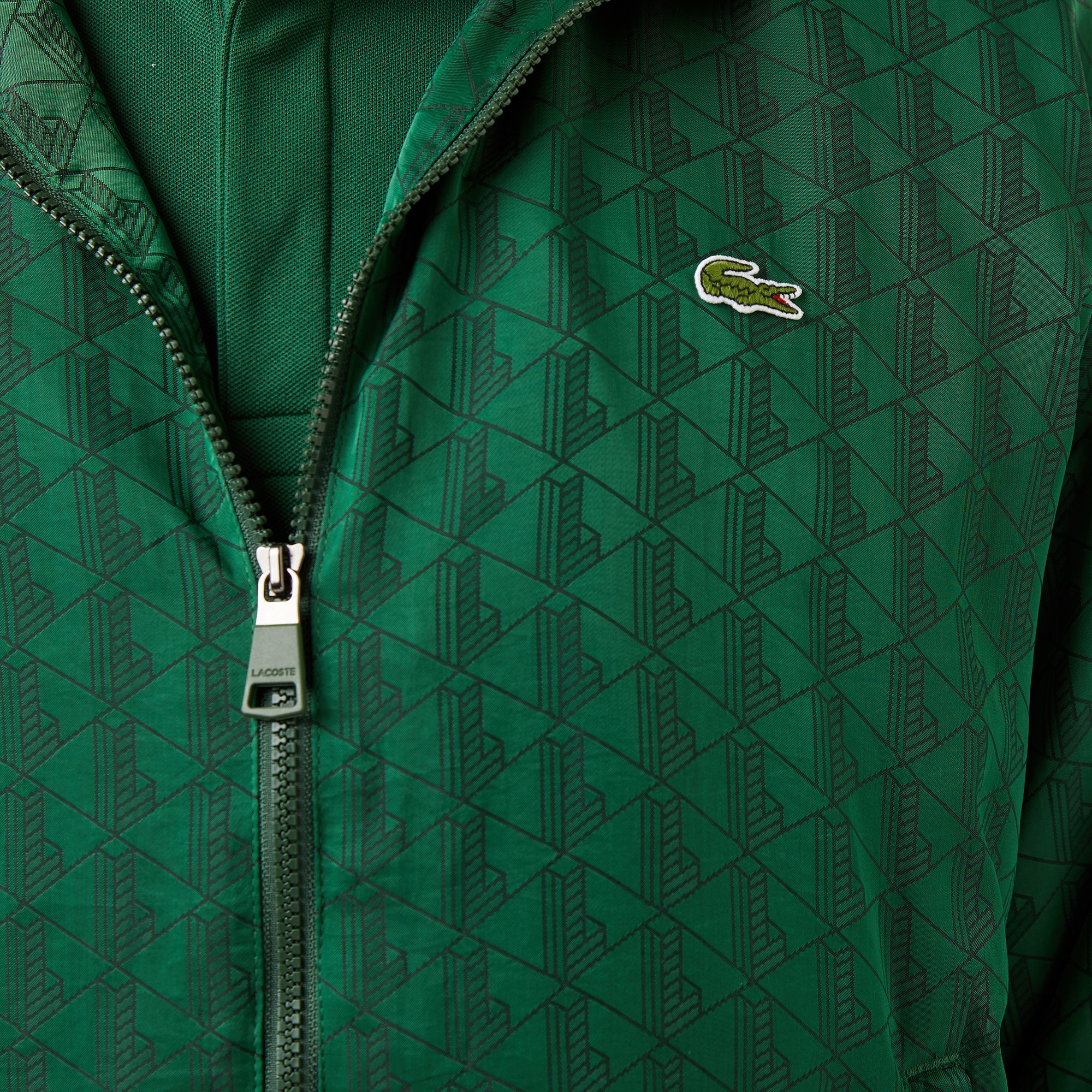 Lacoste Erkek Dik Yaka Monogram Yeşil Ceket