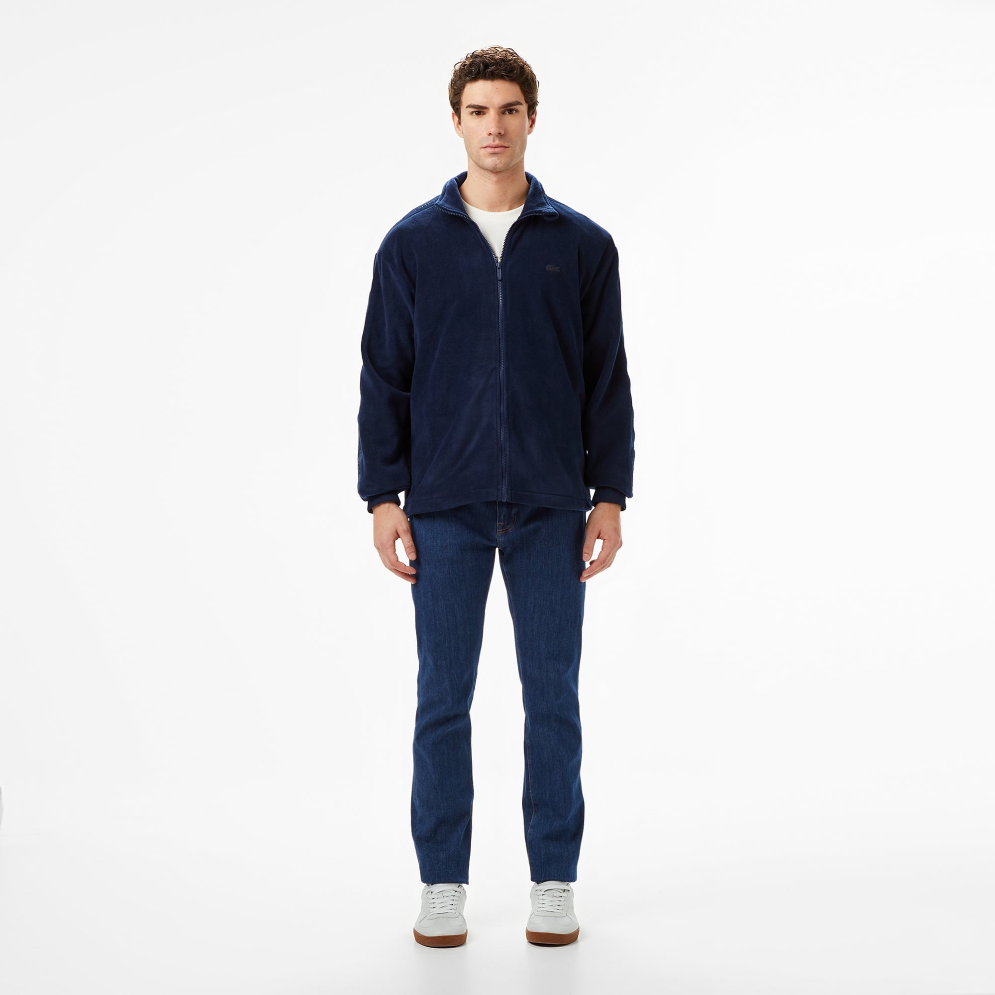 Erkek Loose Fit Fermuarlı Lacivert Sweatshirt