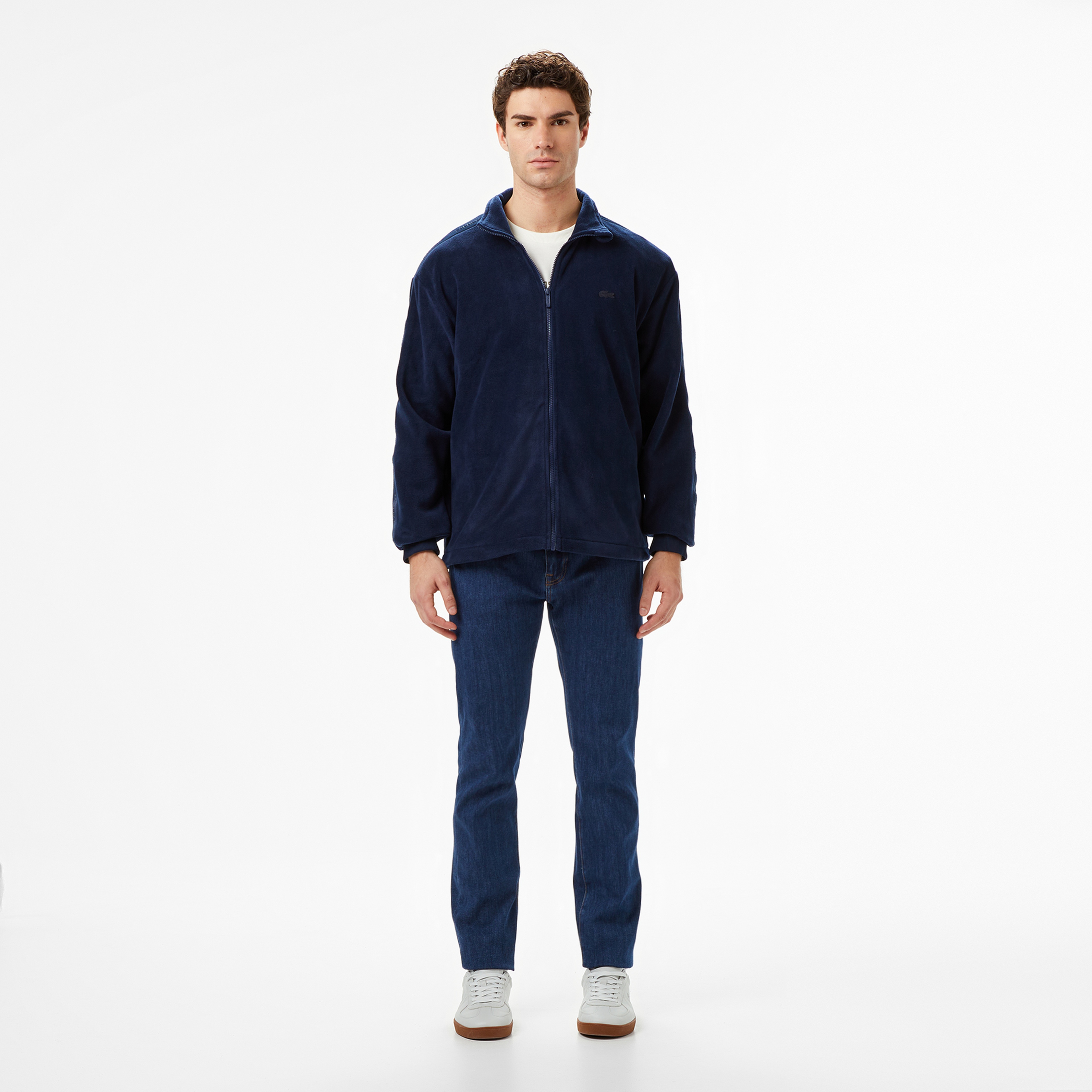 Erkek Loose Fit Fermuarlı Lacivert Sweatshirt