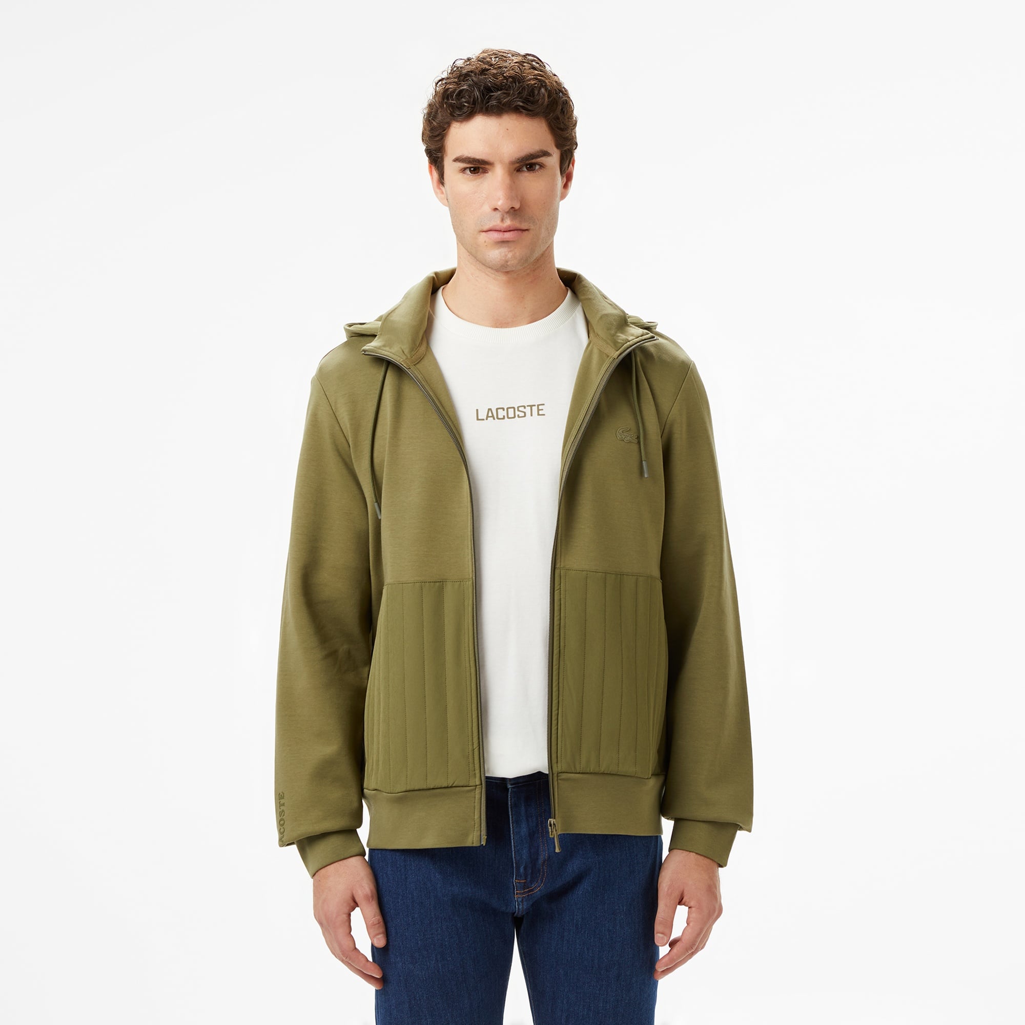 Erkek Regular Fit Kapüşonlu Haki Sweatshirt