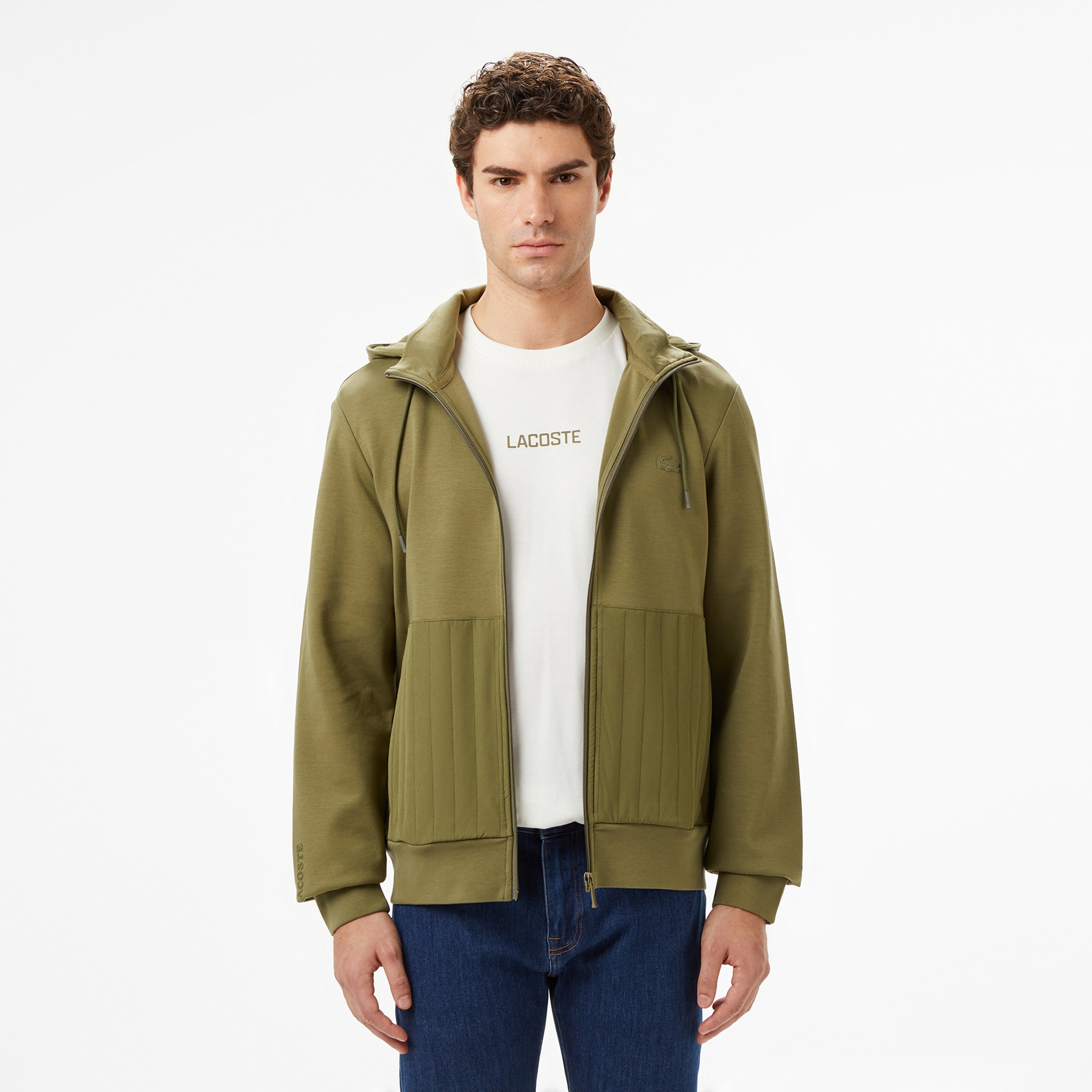 Erkek Regular Fit Kapüşonlu Haki Sweatshirt