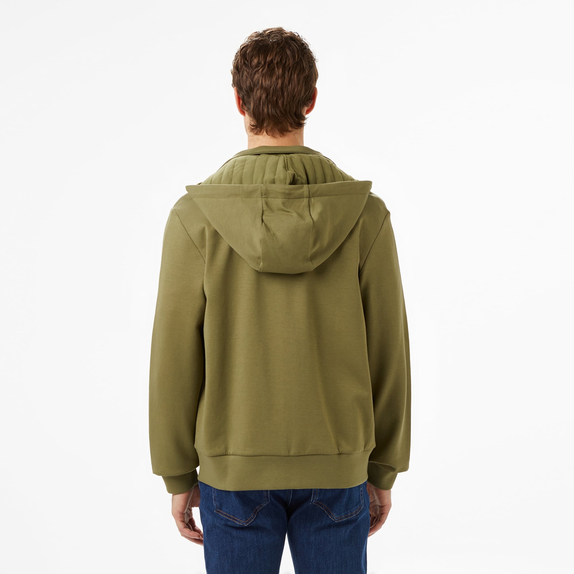 Erkek Regular Fit Kapüşonlu Haki Sweatshirt