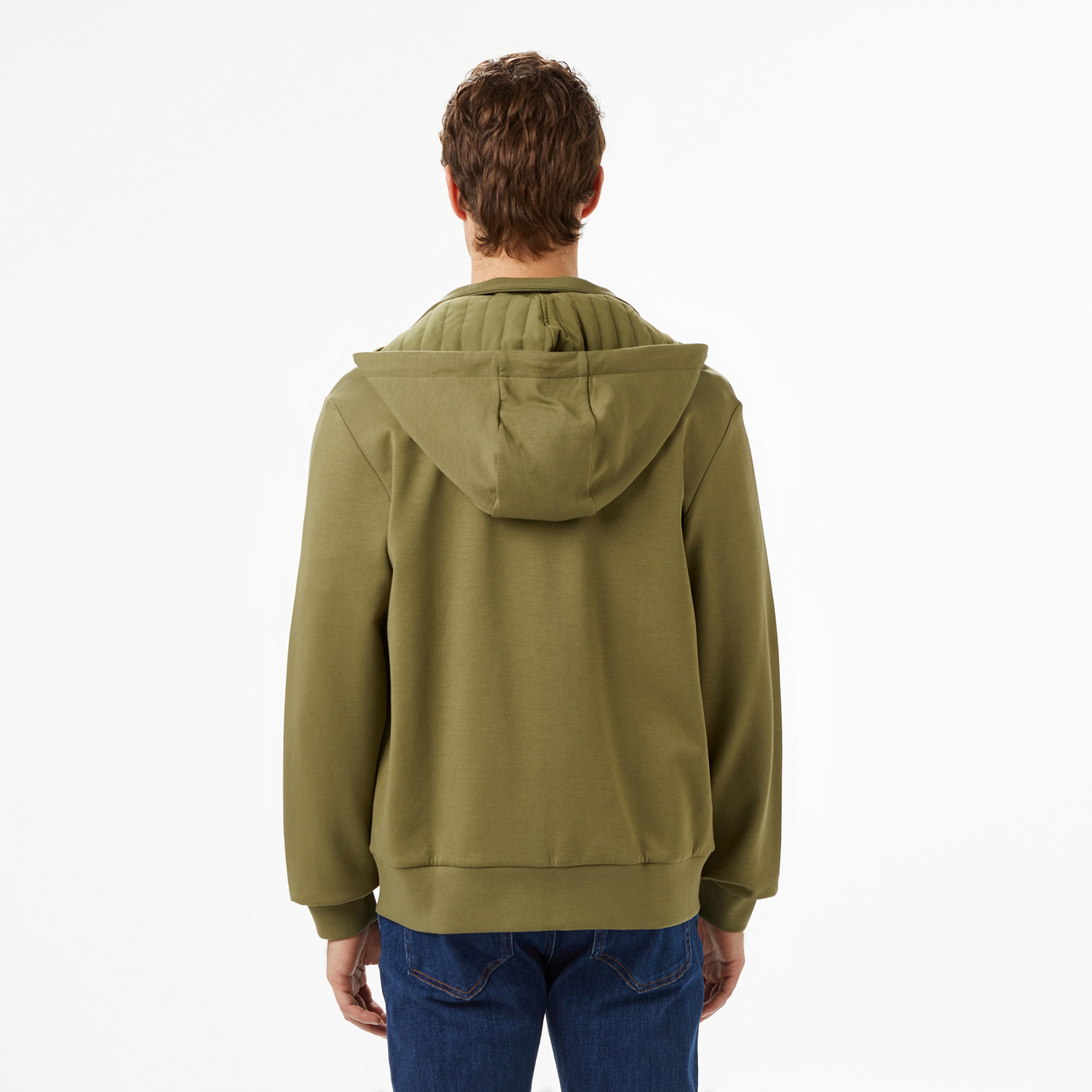 Erkek Regular Fit Kapüşonlu Haki Sweatshirt