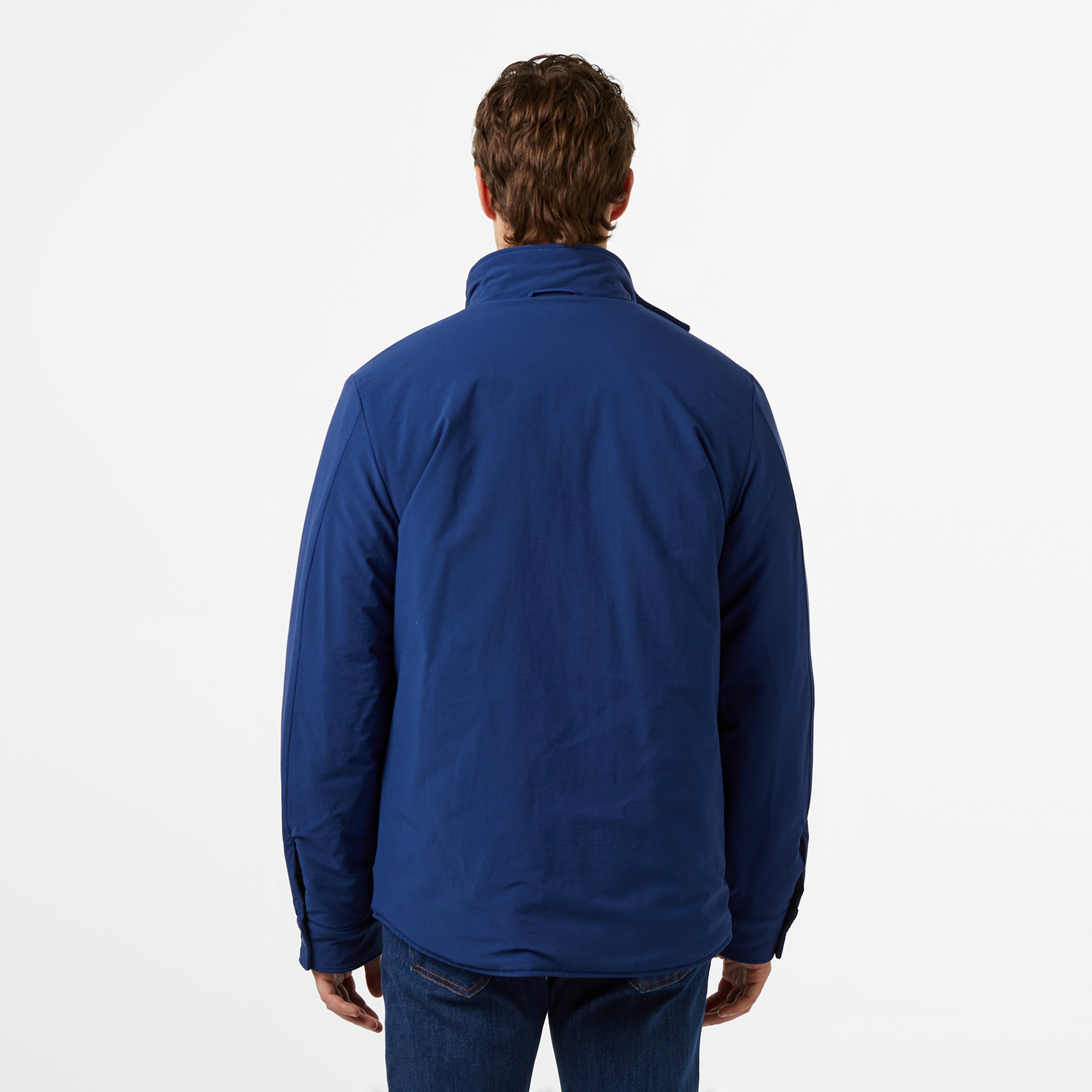 Erkek Dik Yaka Çift Taraflı Lacivert Mont