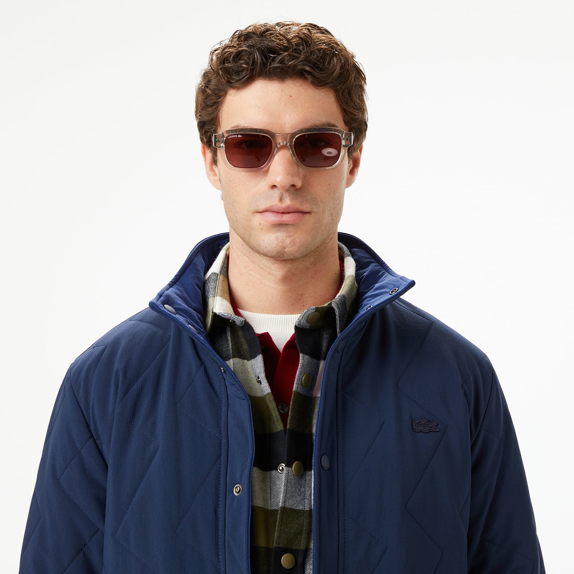 Erkek Dik Yaka Çift Taraflı Lacivert Mont