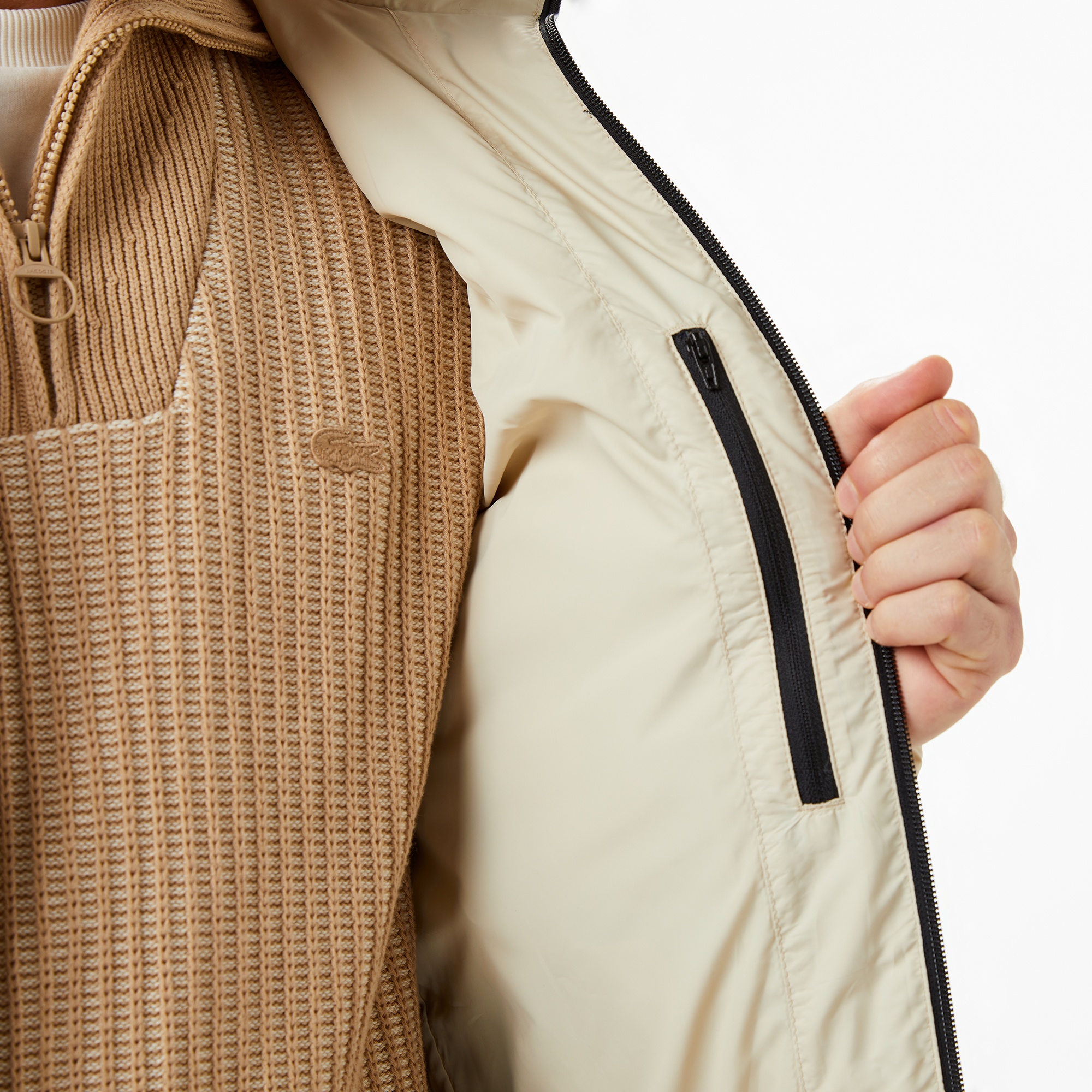 Erkek Regular Fit Açık Kahverengi Şişme Mont