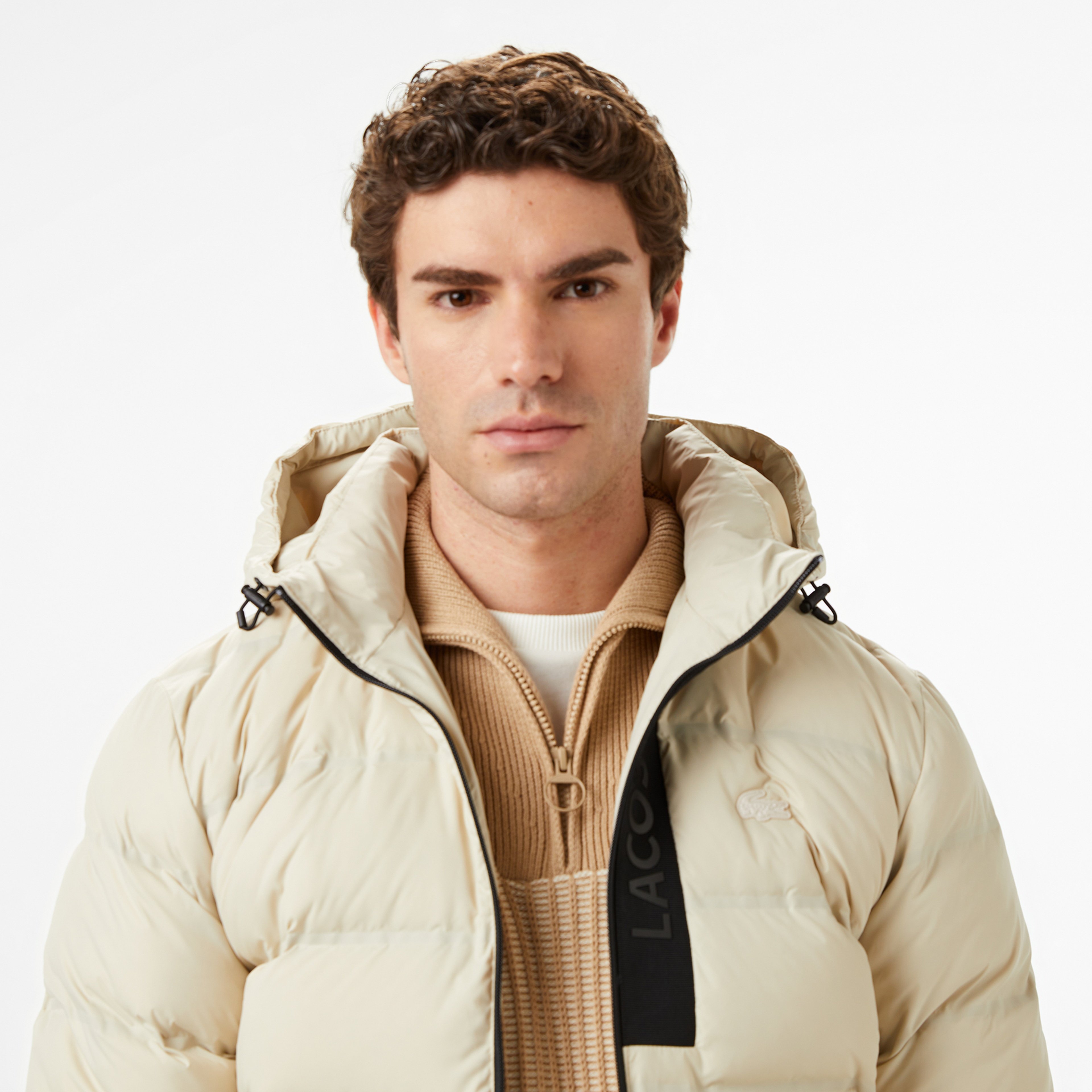 Erkek Regular Fit Açık Kahverengi Şişme Mont