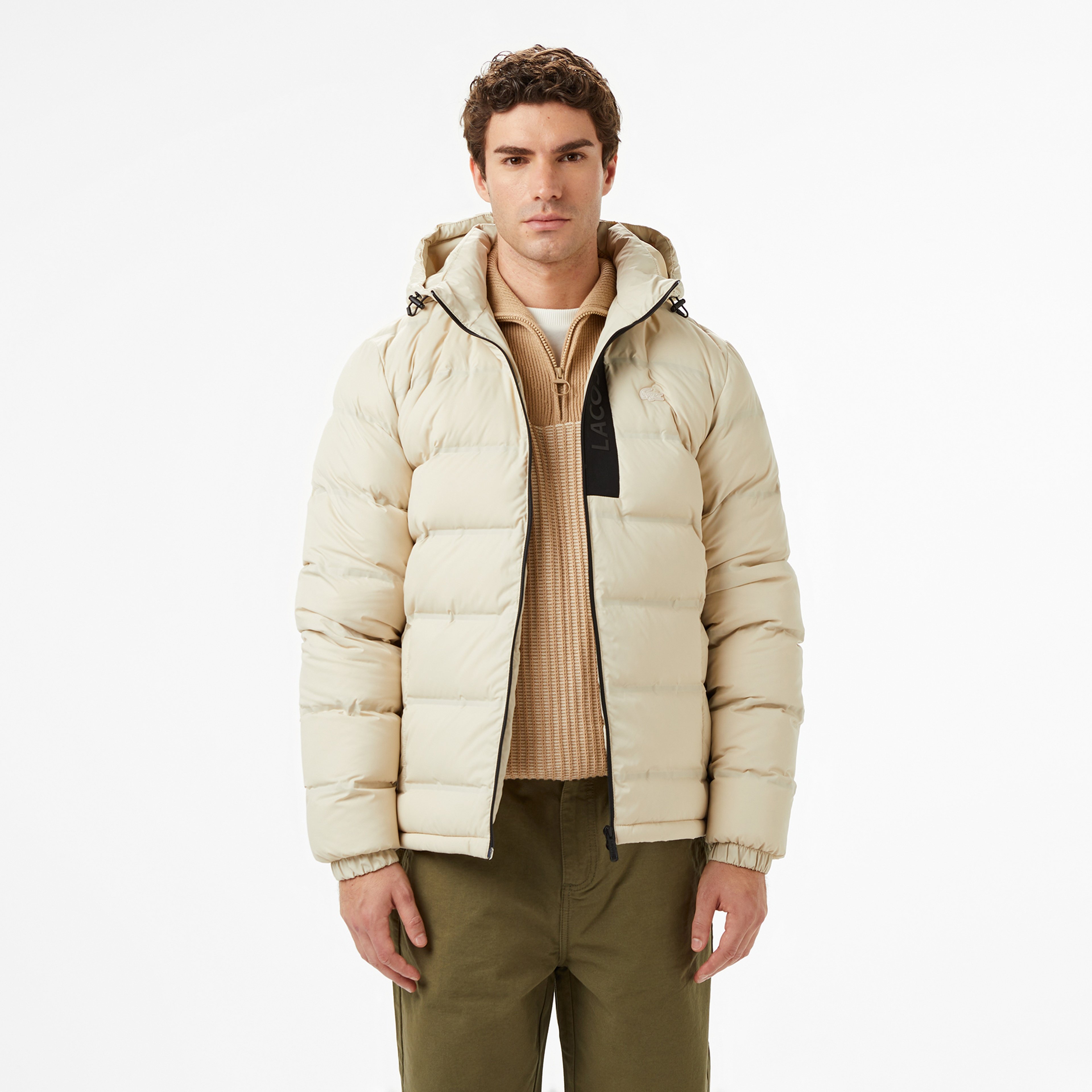 Erkek Regular Fit Açık Kahverengi Şişme Mont