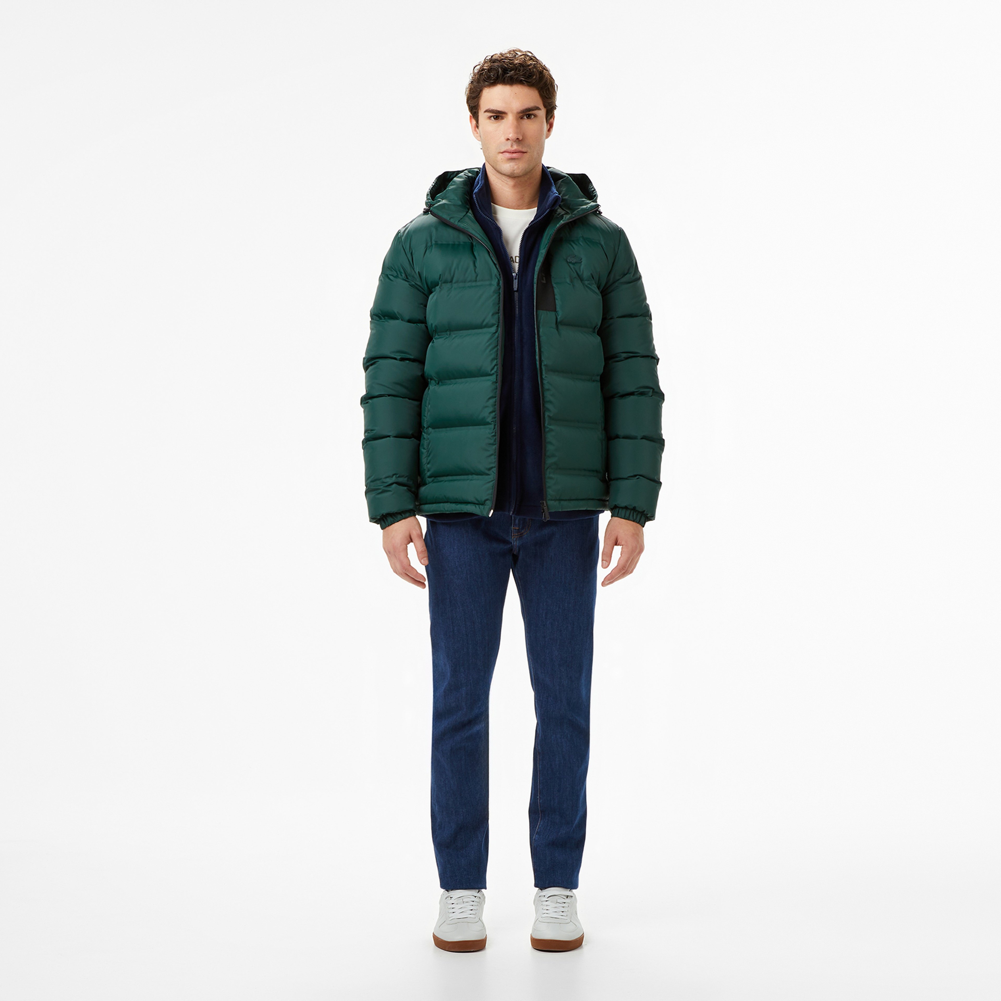 Erkek Regular Fit Koyu Yeşil Şişme Mont