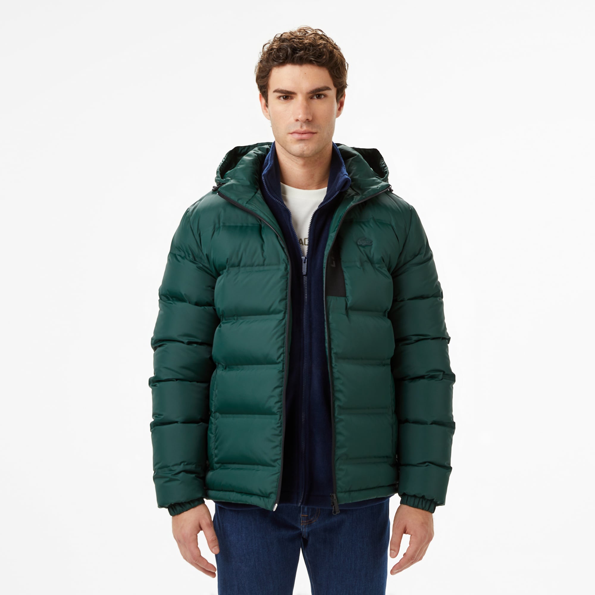 Erkek Regular Fit Koyu Yeşil Şişme Mont