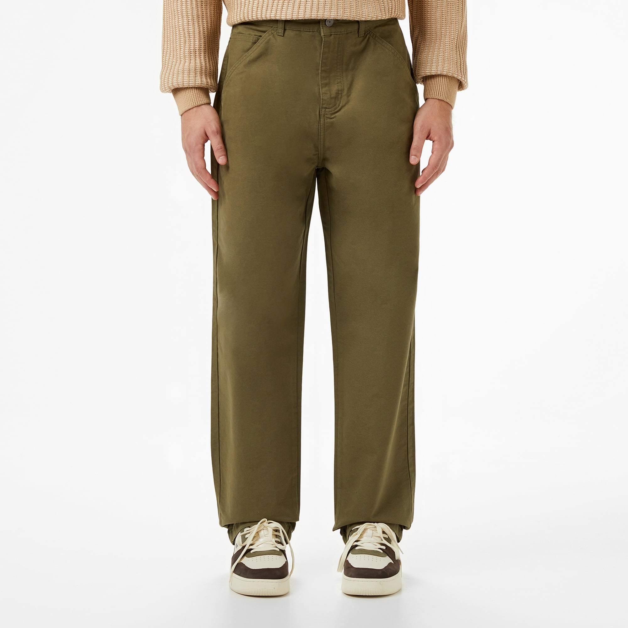 Erkek Regular Fit Haki Pantolon