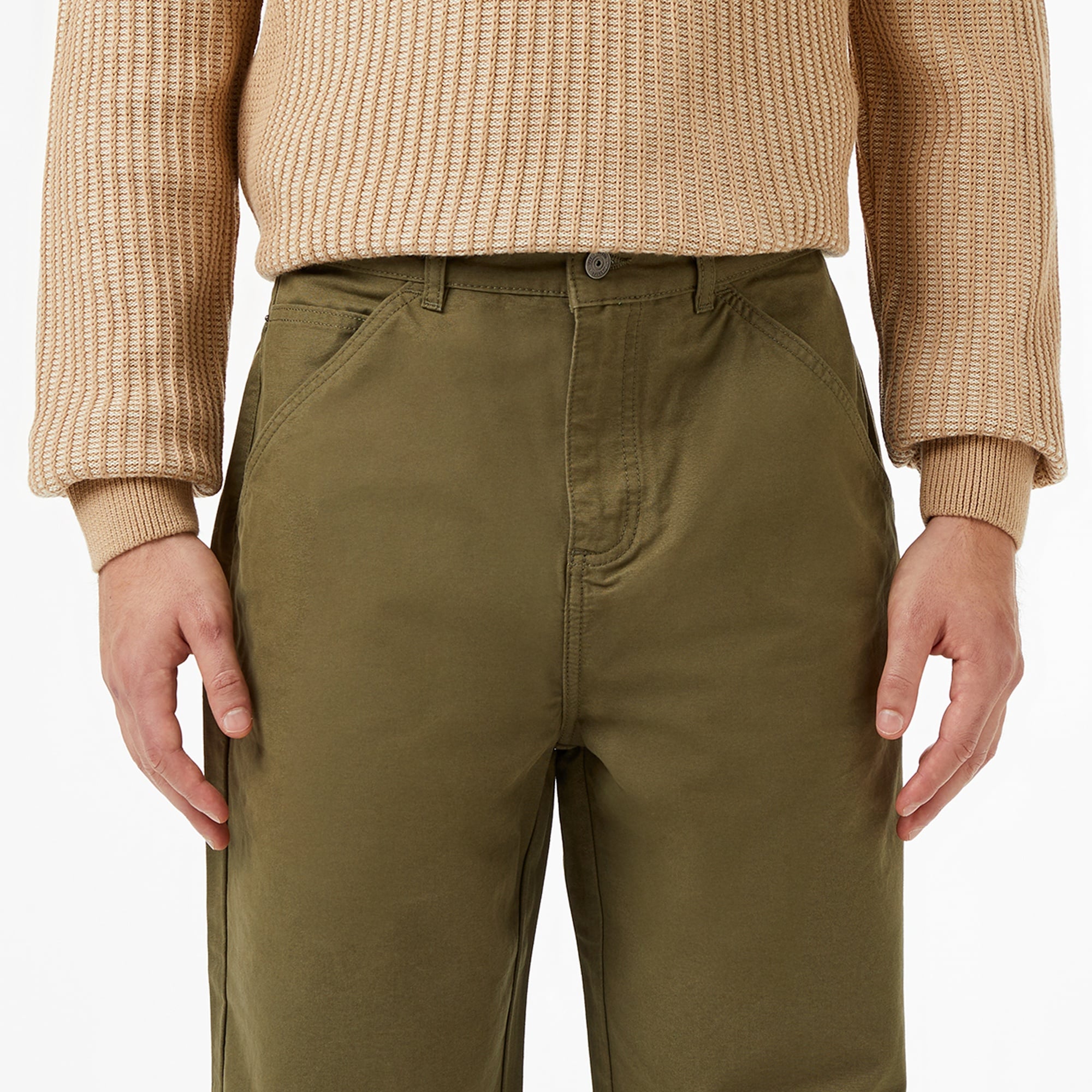 Erkek Regular Fit Haki Pantolon