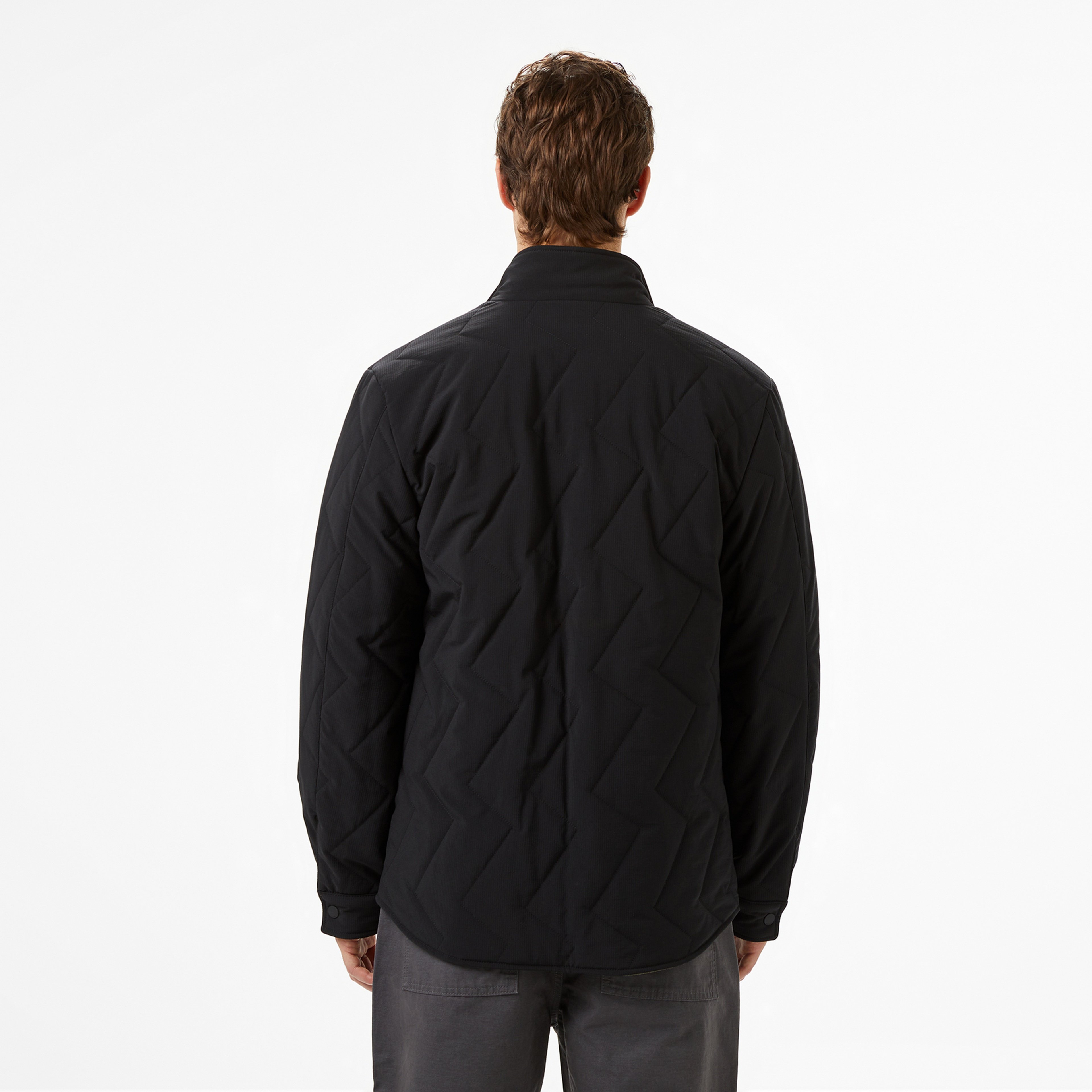 Erkek Dik Yaka Çift Taraflı Haki Mont