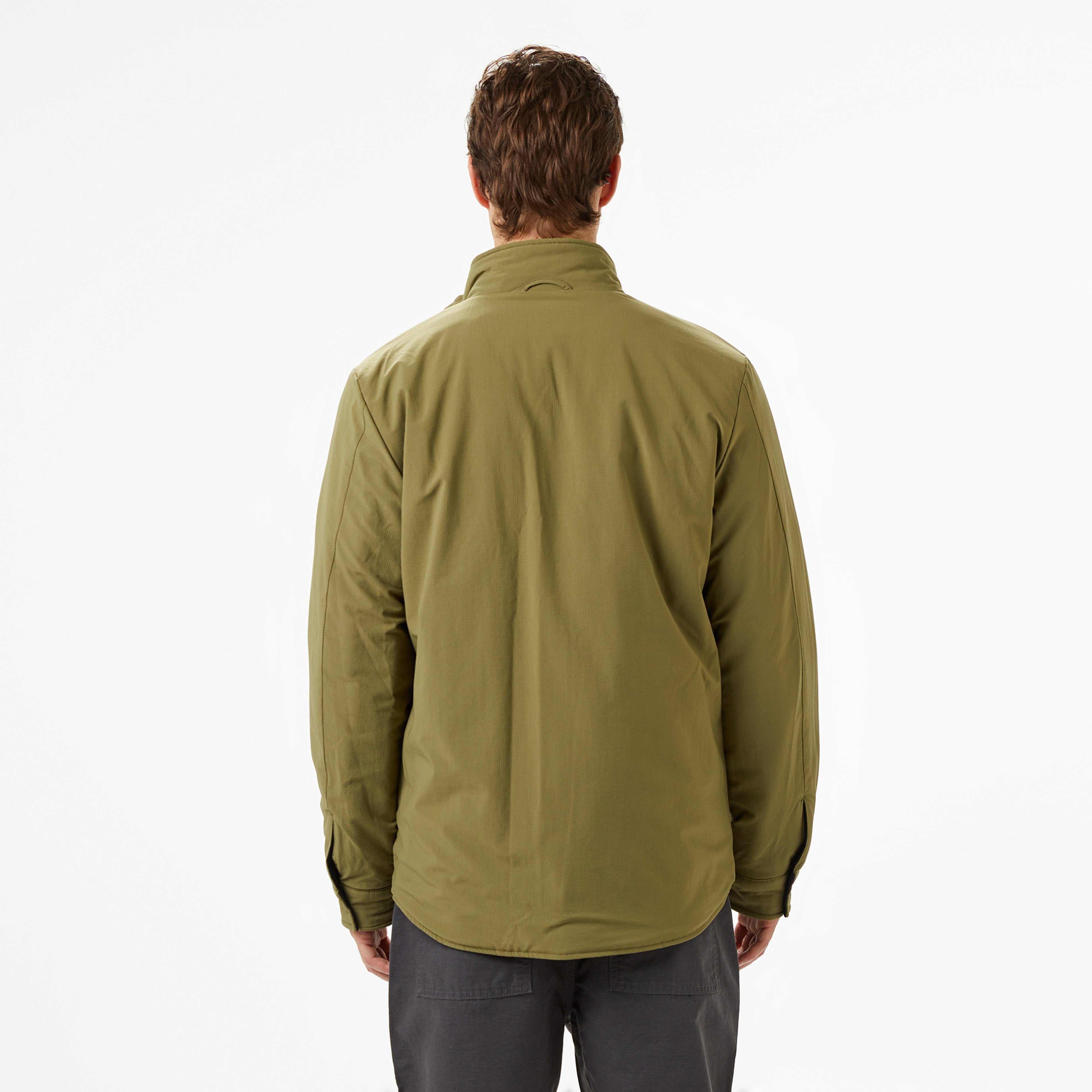 Erkek Dik Yaka Çift Taraflı Haki Mont