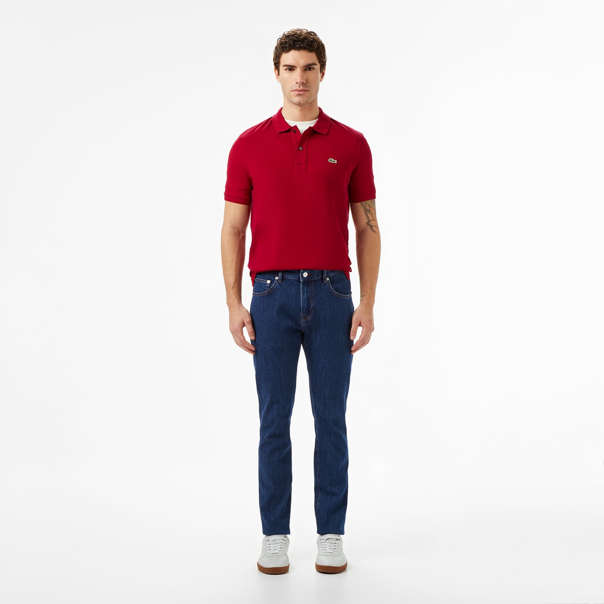 L.12.12 Erkek Slim Fit Kırmızı Polo