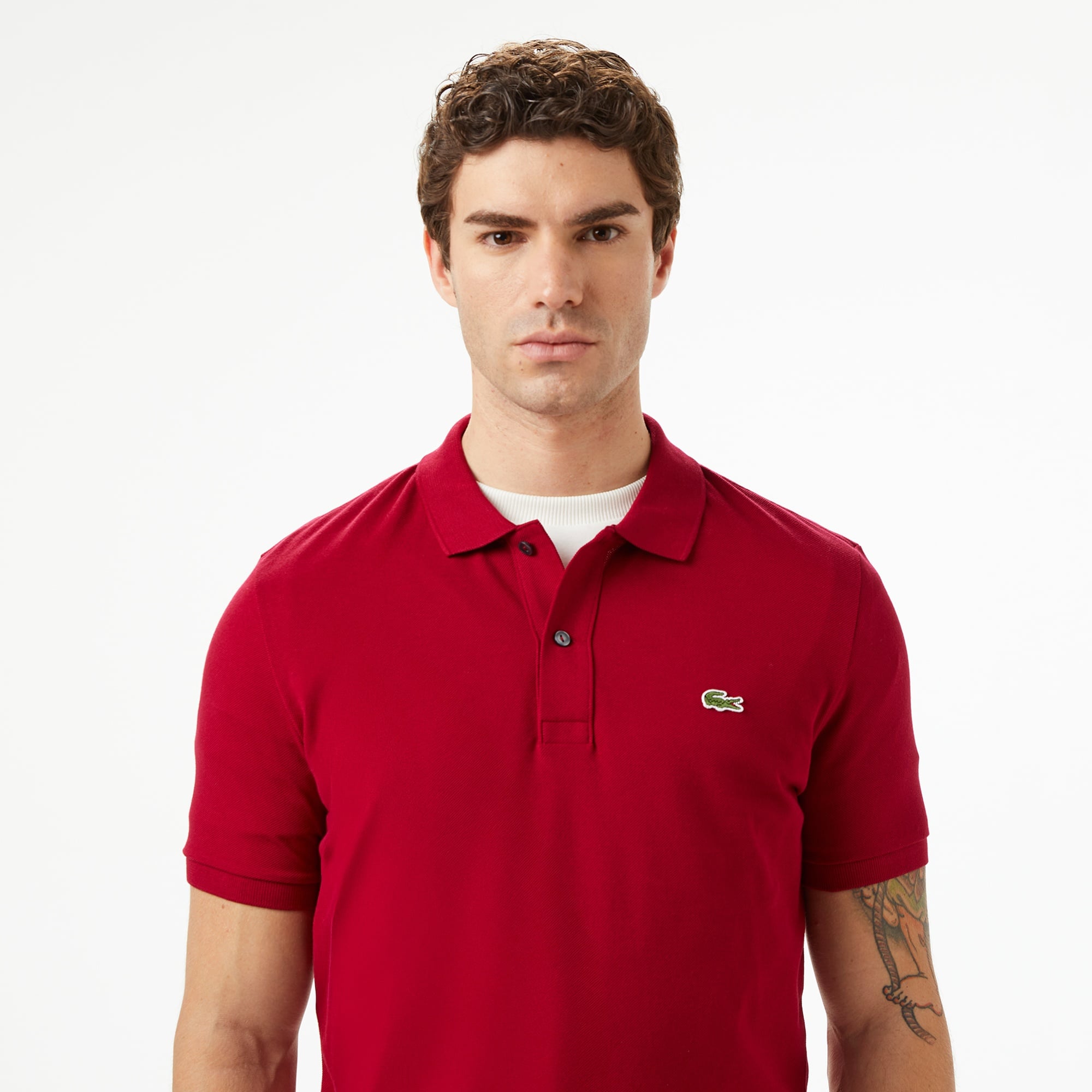 L.12.12 Erkek Slim Fit Kırmızı Polo