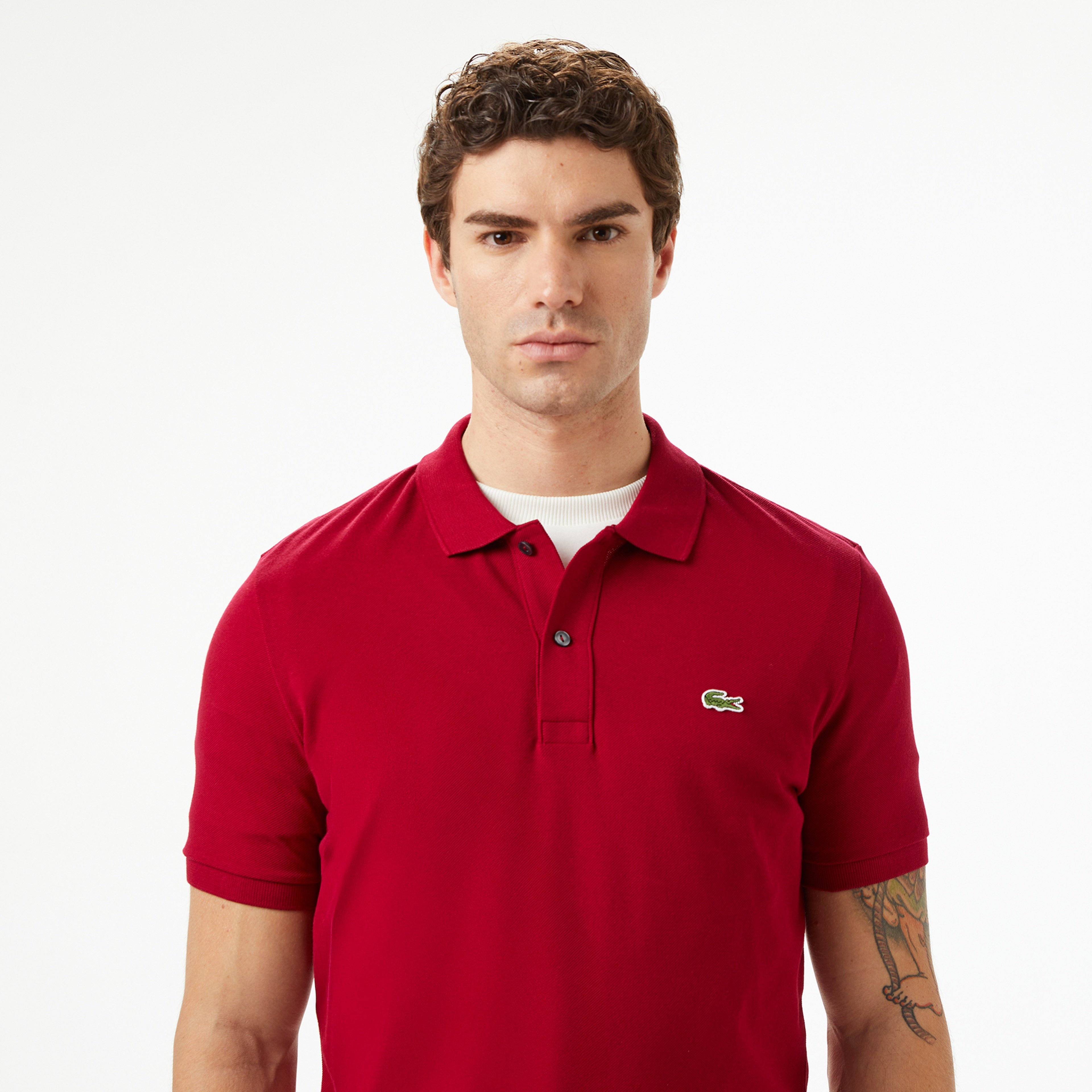 L.12.12 Erkek Slim Fit Kırmızı Polo