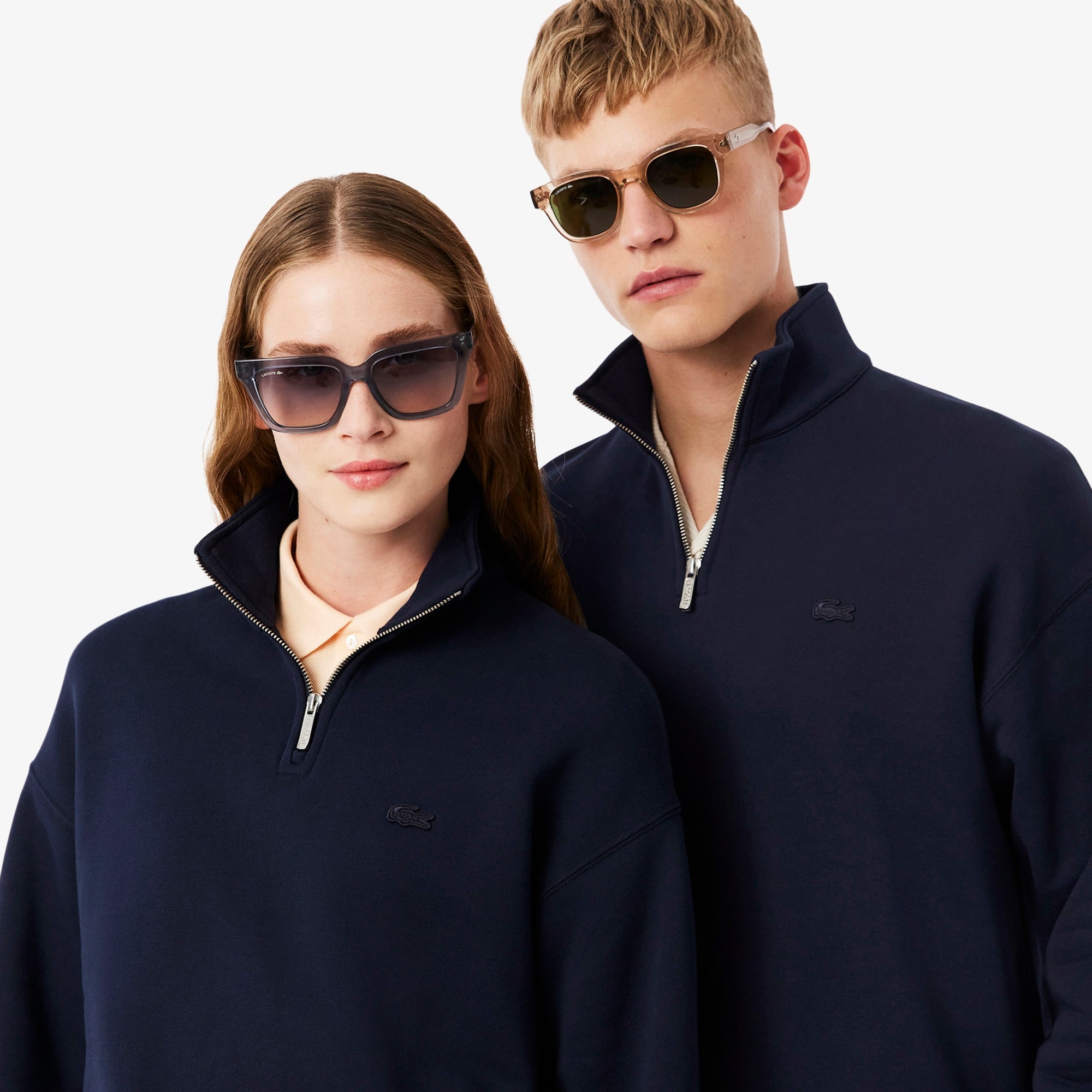 Unisex Loose Fit Yarım Fermuarlı Lacivert Sweatshirt