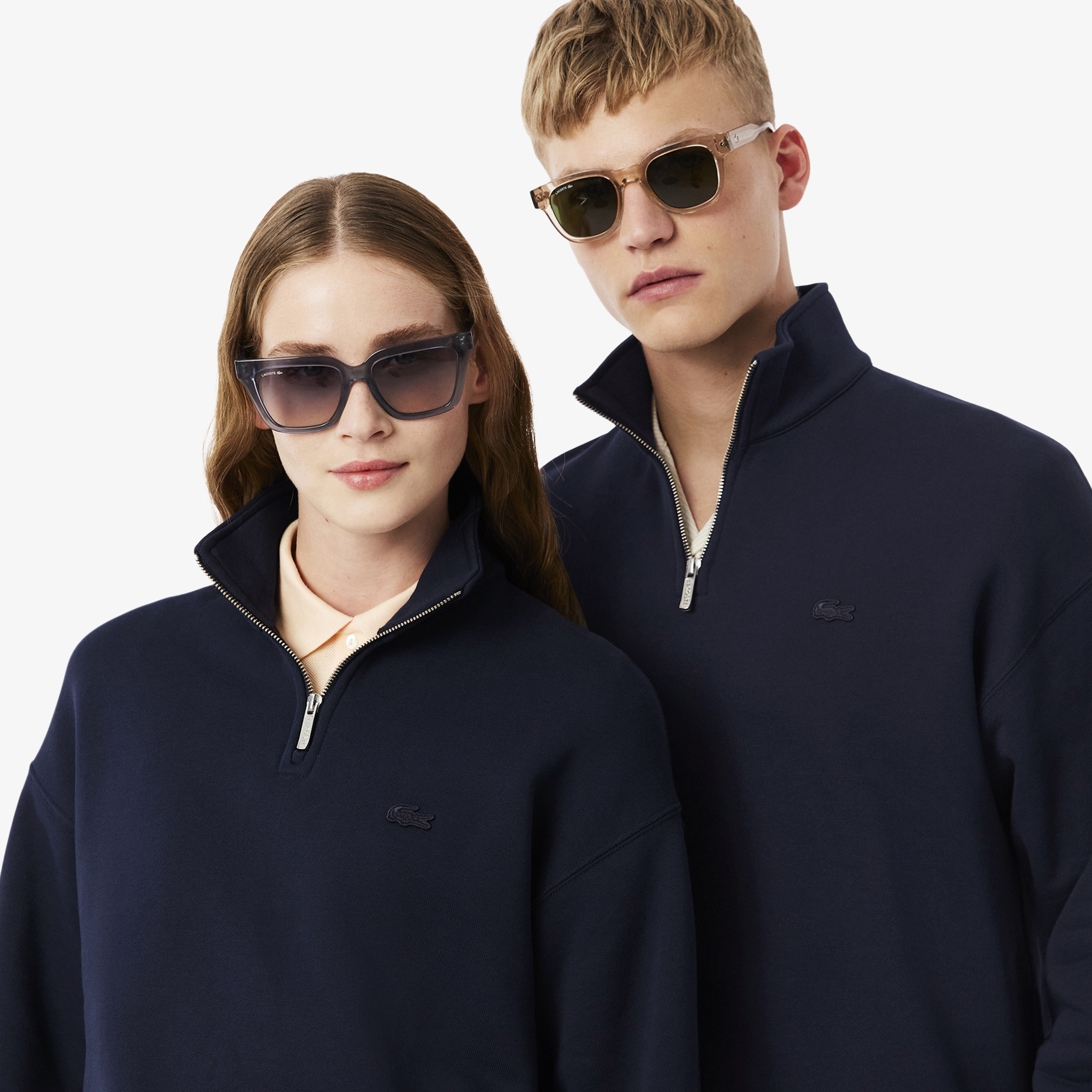 Unisex Loose Fit Yarım Fermuarlı Lacivert Sweatshirt Unisex Loose Fit Yarım Fermuarlı Lacivert Sweatshirt